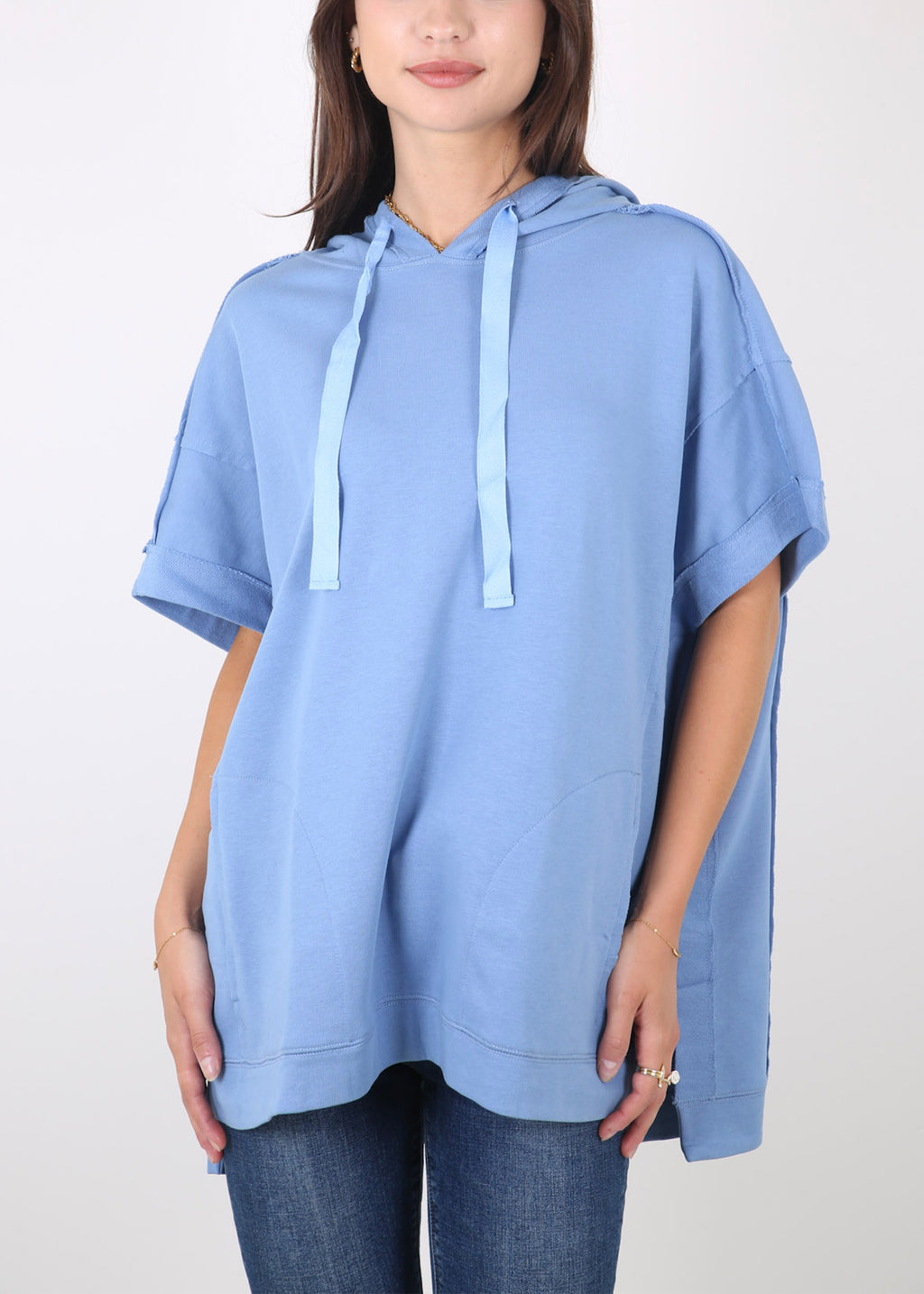 Sudadera con capucha de manga corta para novio