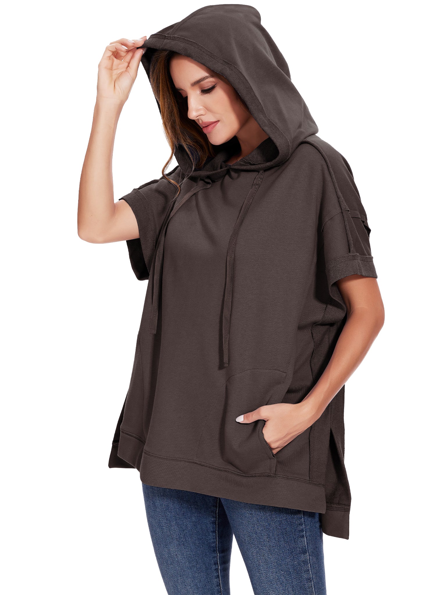 Sudadera con capucha de manga corta para novio