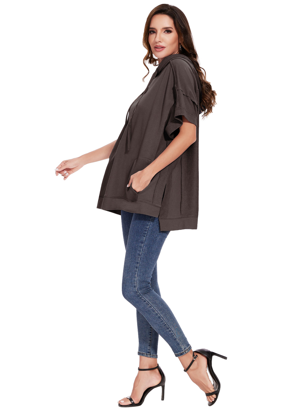 Sudadera con capucha de manga corta para novio