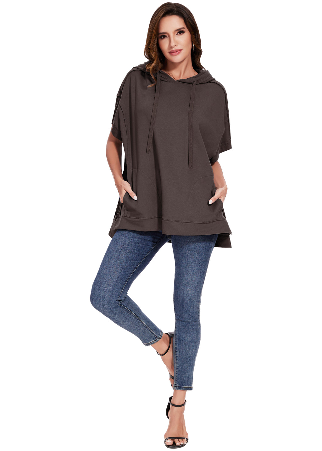 Sudadera con capucha de manga corta para novio