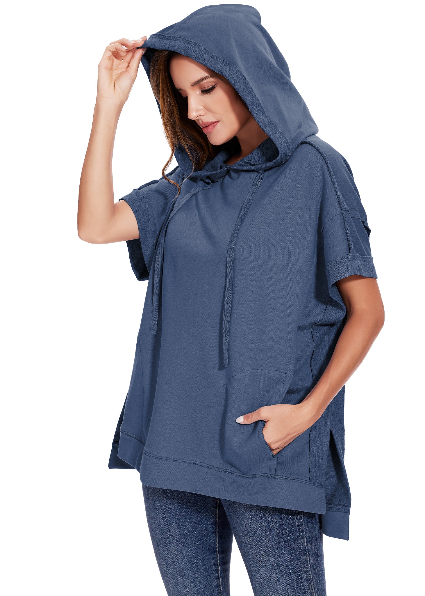 Sudadera con capucha de manga corta para novio