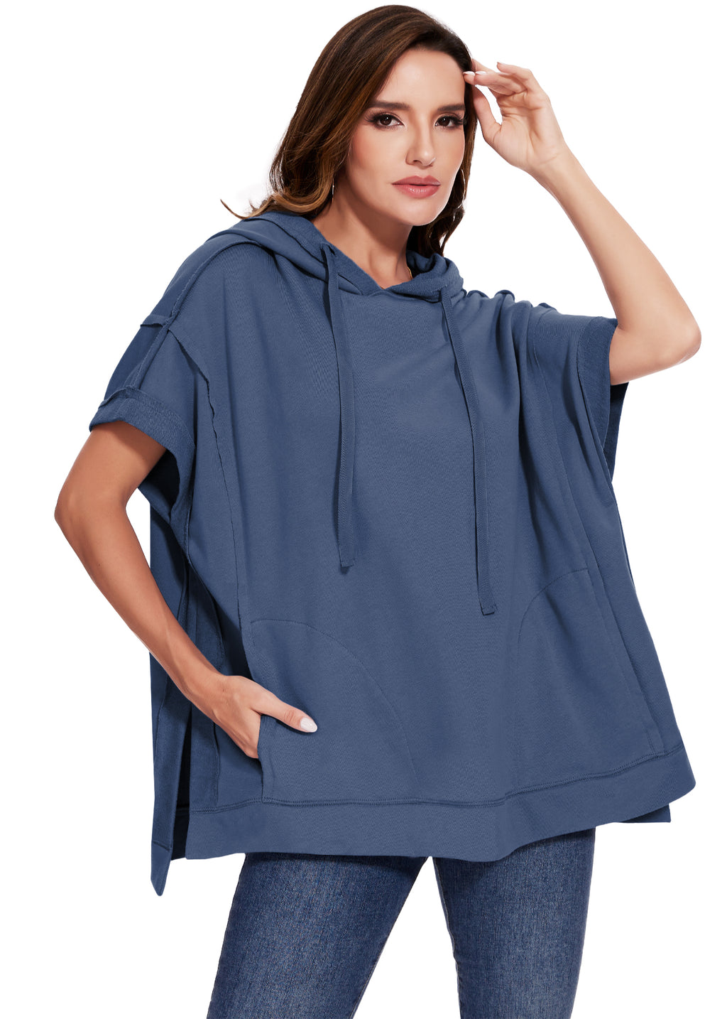 Sudadera con capucha de manga corta para novio