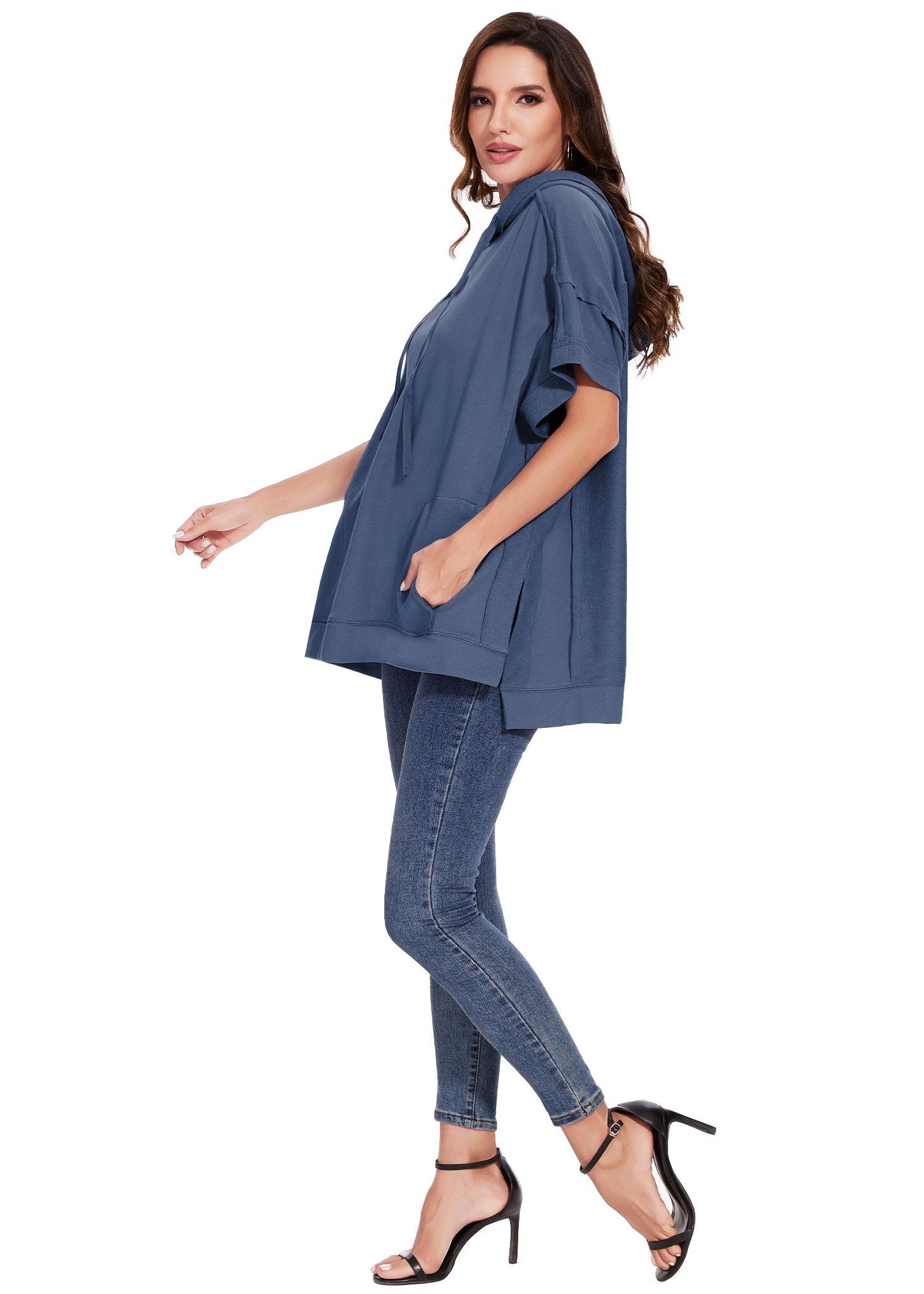 Sudadera con capucha de manga corta para novio