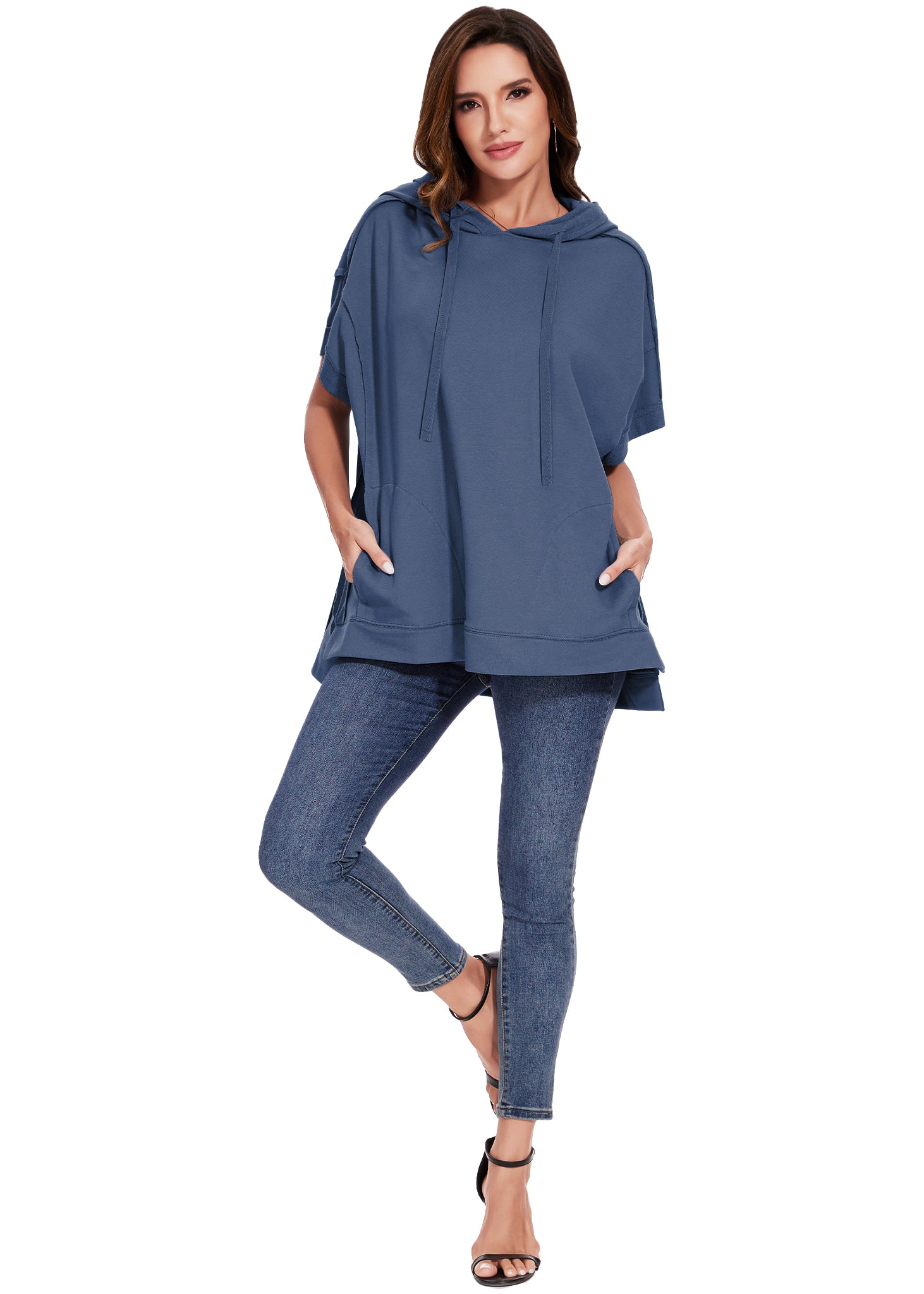 Sudadera con capucha de manga corta para novio