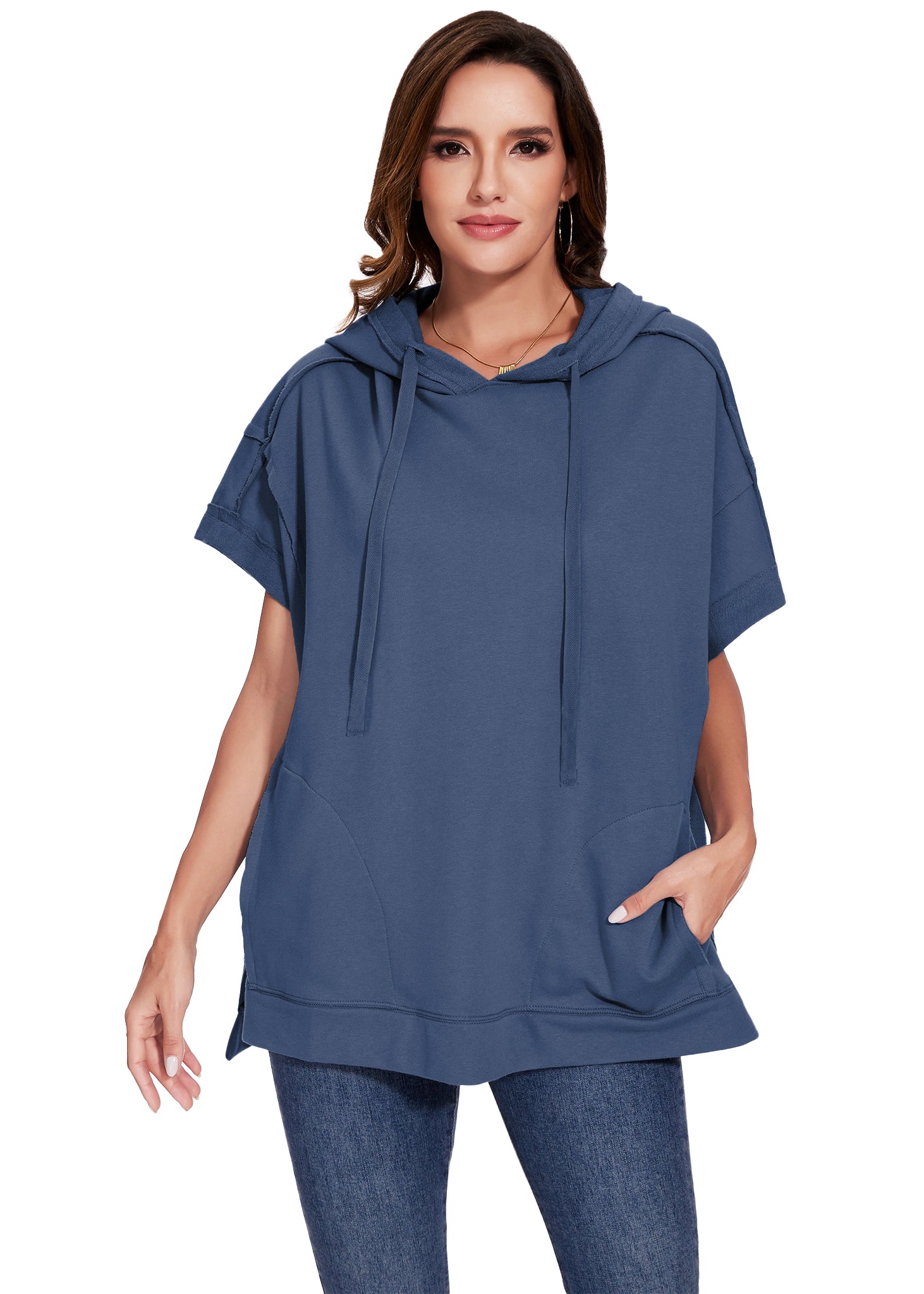 Sudadera con capucha de manga corta para novio