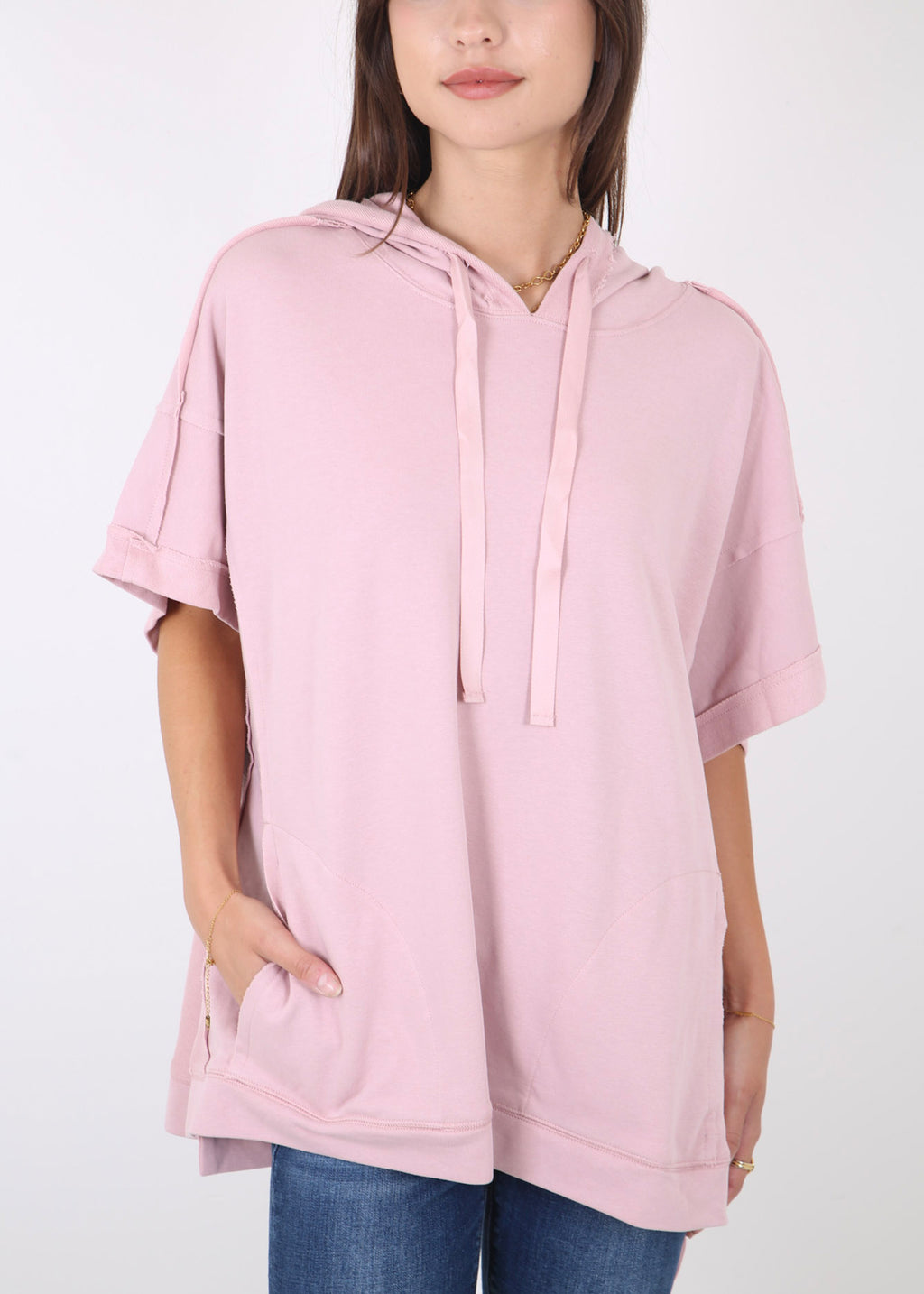 Sudadera con capucha de manga corta para novio