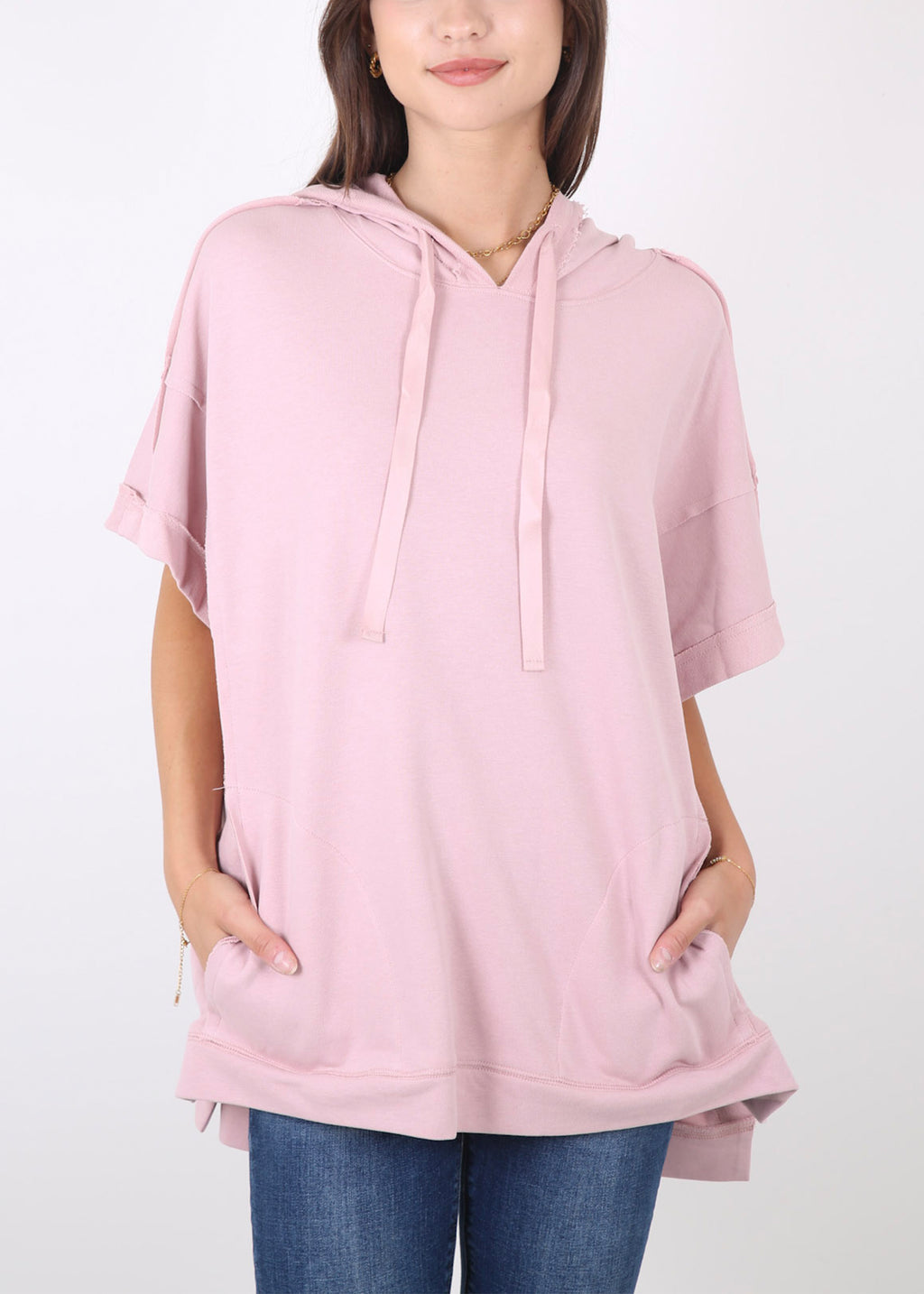 Sudadera con capucha de manga corta para novio