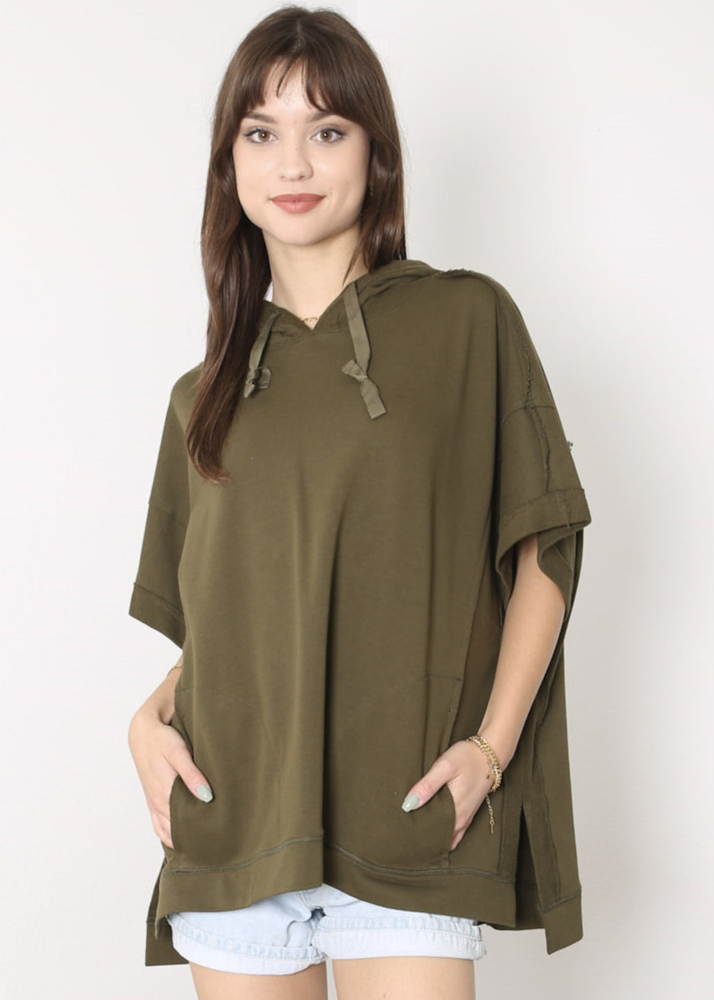 Sudadera con capucha de manga corta para novio