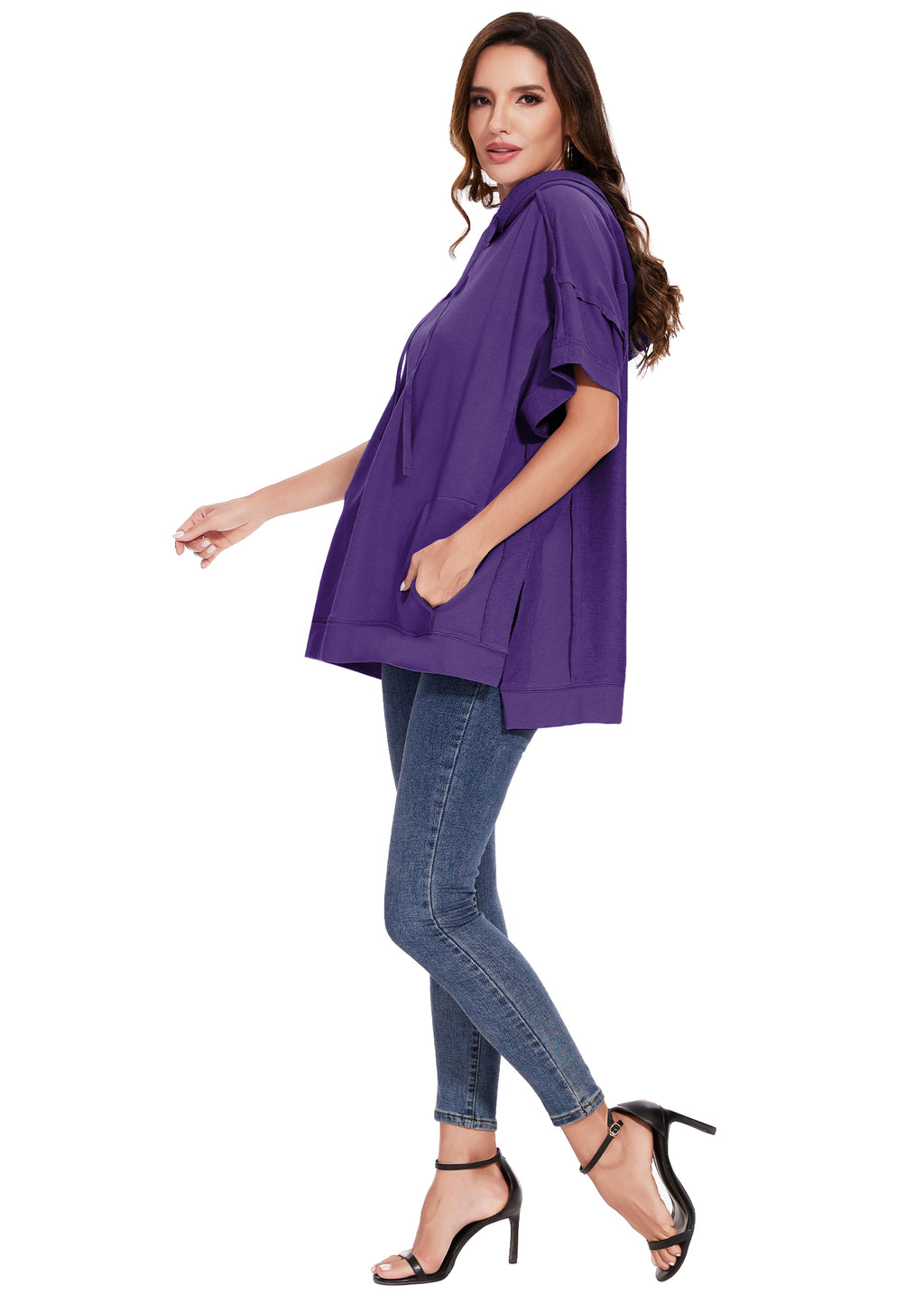 Sudadera con capucha de manga corta para novio