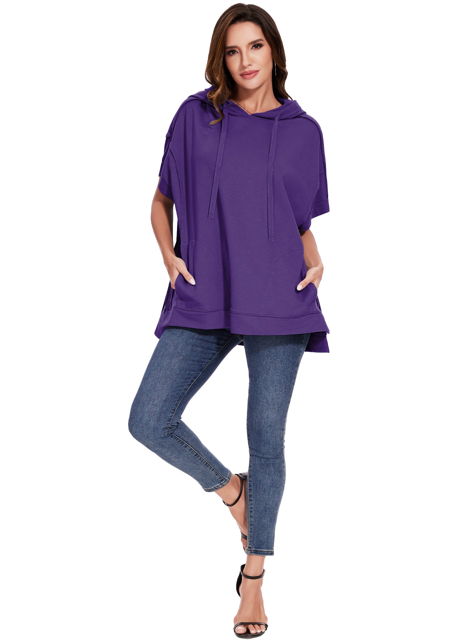 Sudadera con capucha de manga corta para novio