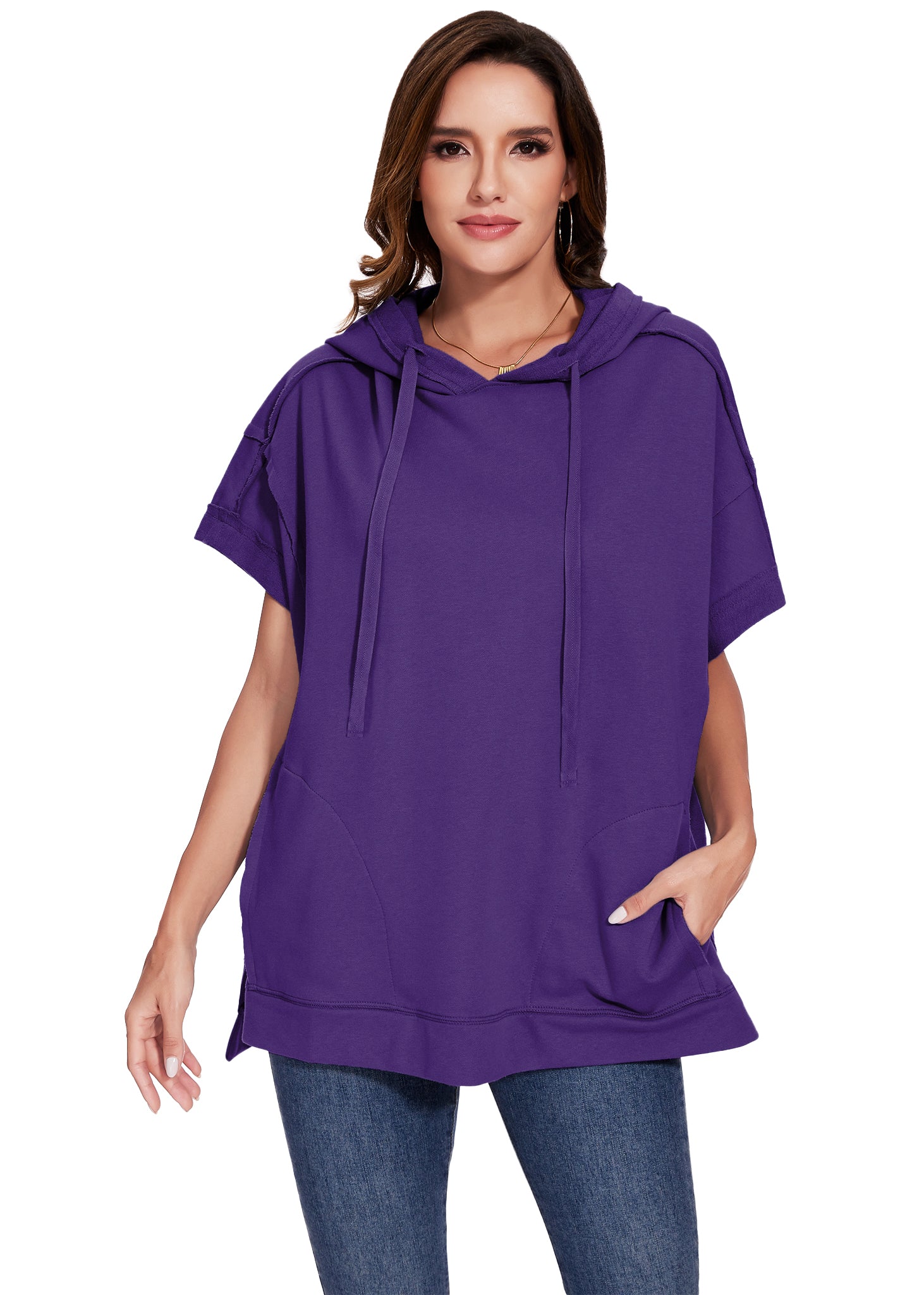 Sudadera con capucha de manga corta para novio