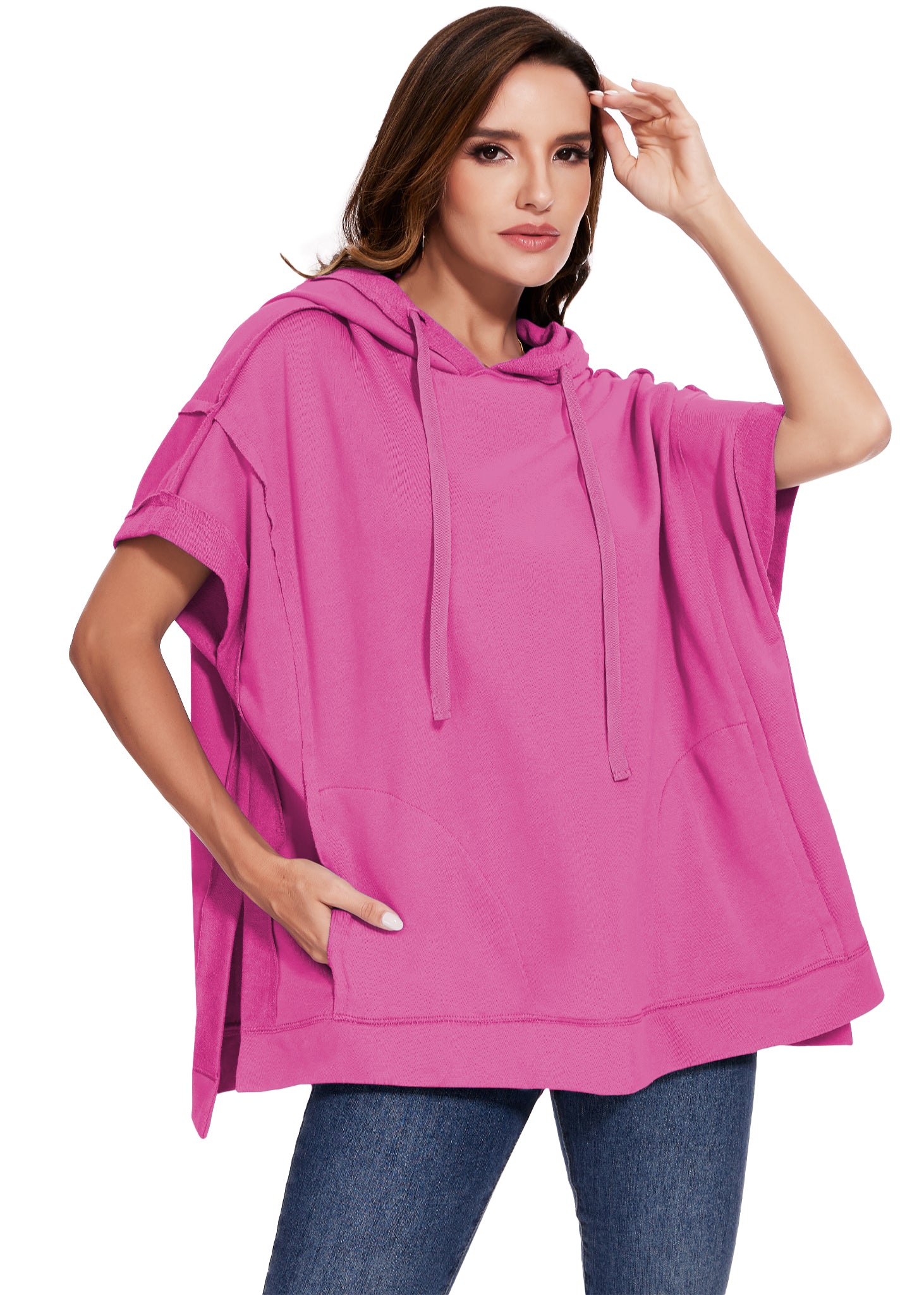 Sudadera con capucha de manga corta para novio