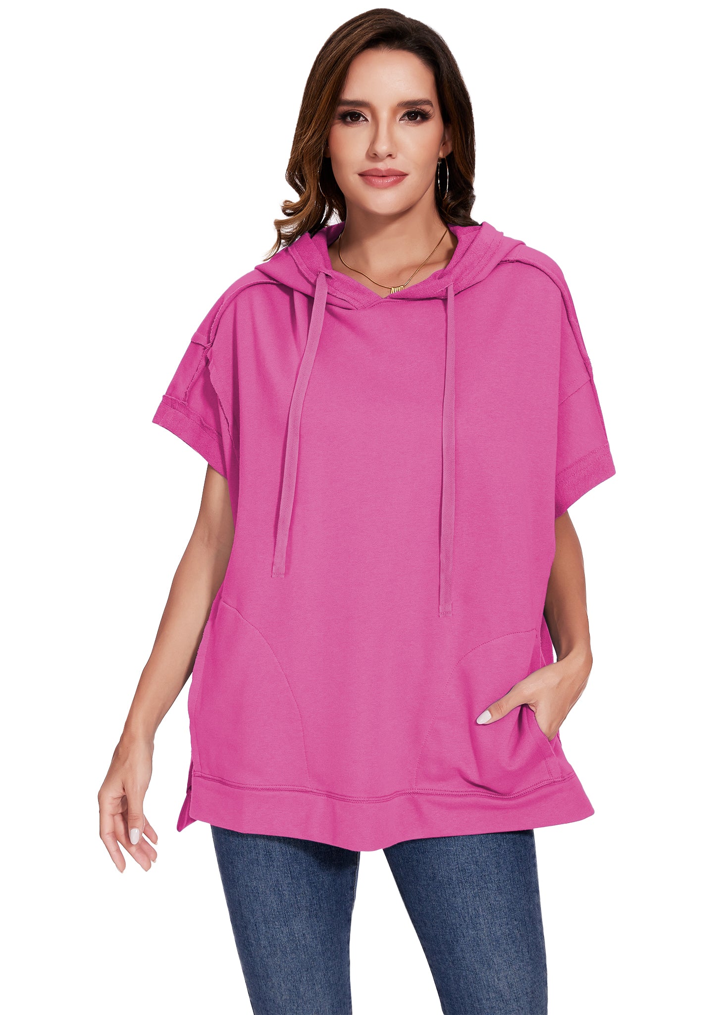 Sudadera con capucha de manga corta para novio