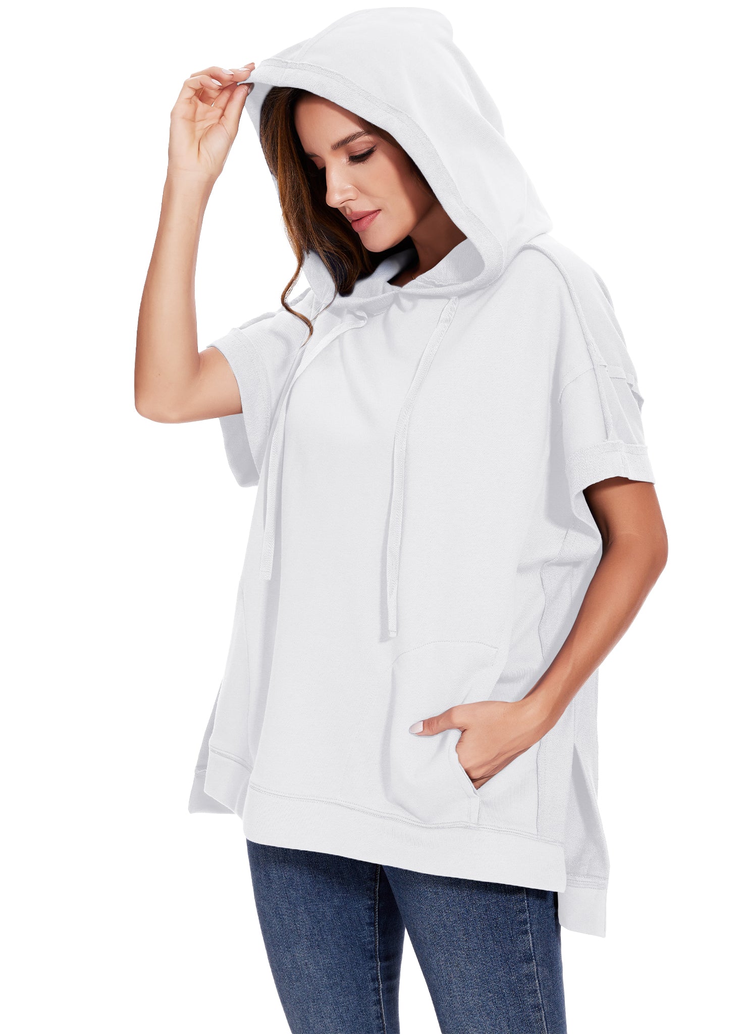 Sudadera con capucha de manga corta para novio