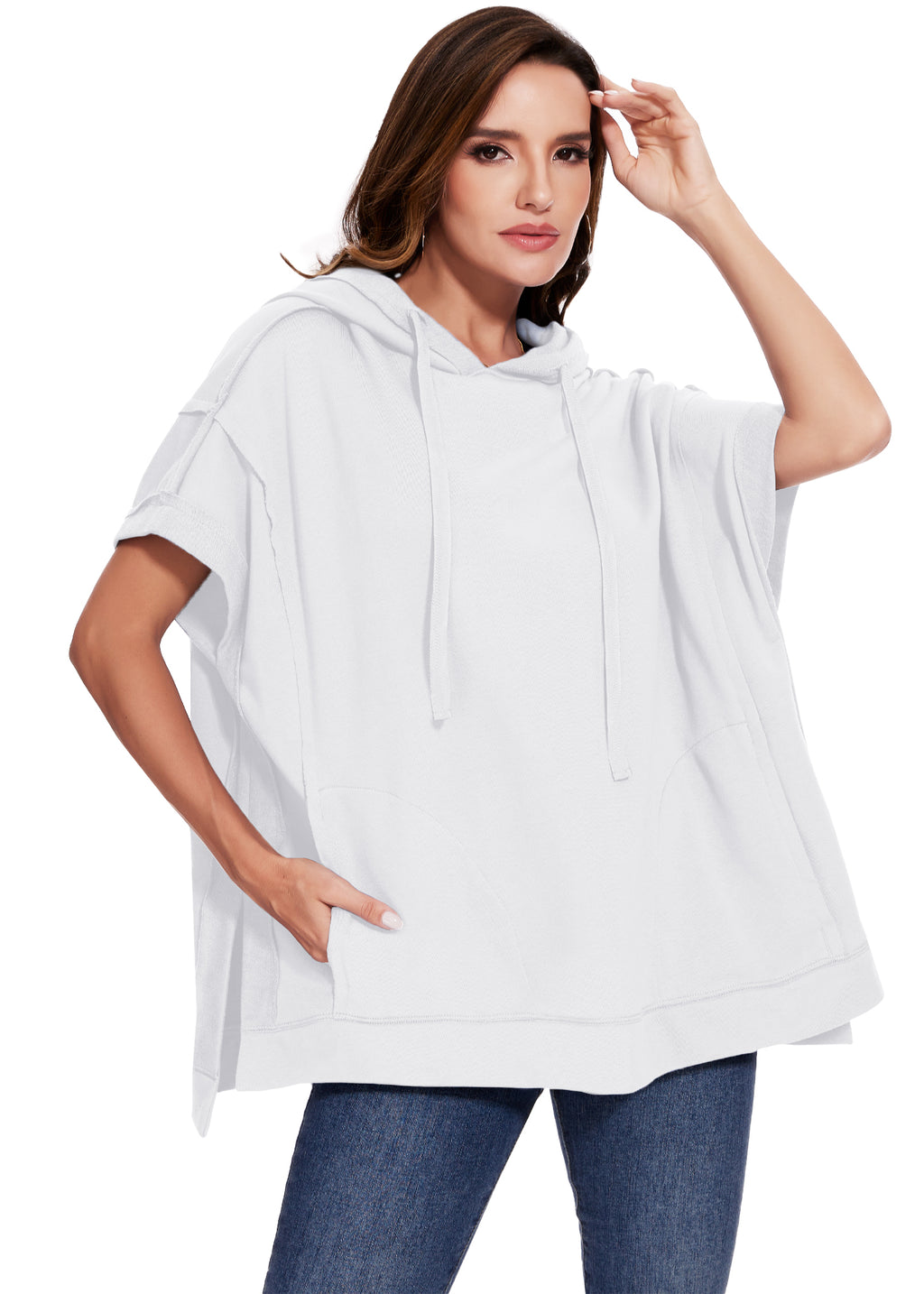 Sudadera con capucha de manga corta para novio