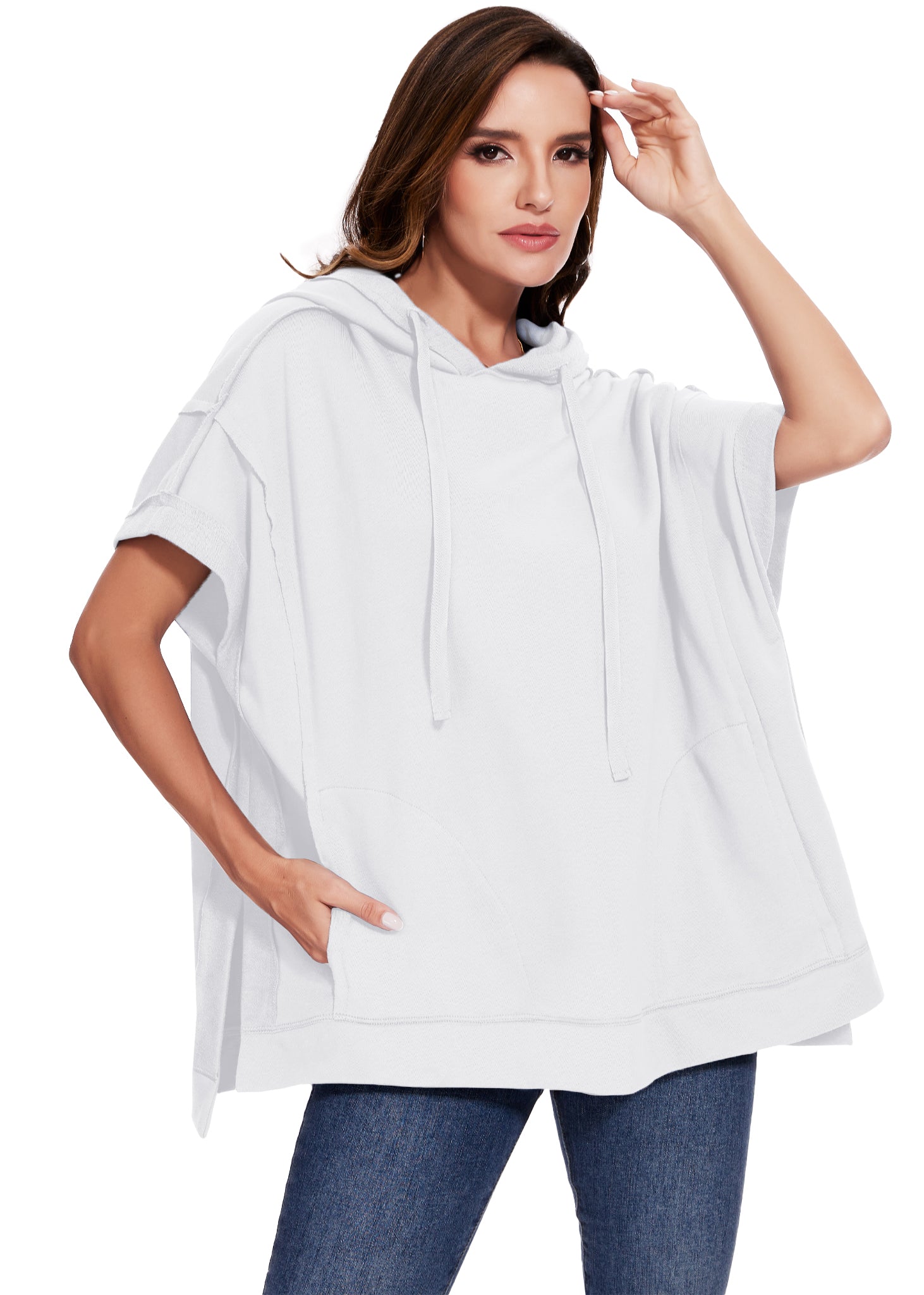 Sudadera con capucha de manga corta para novio