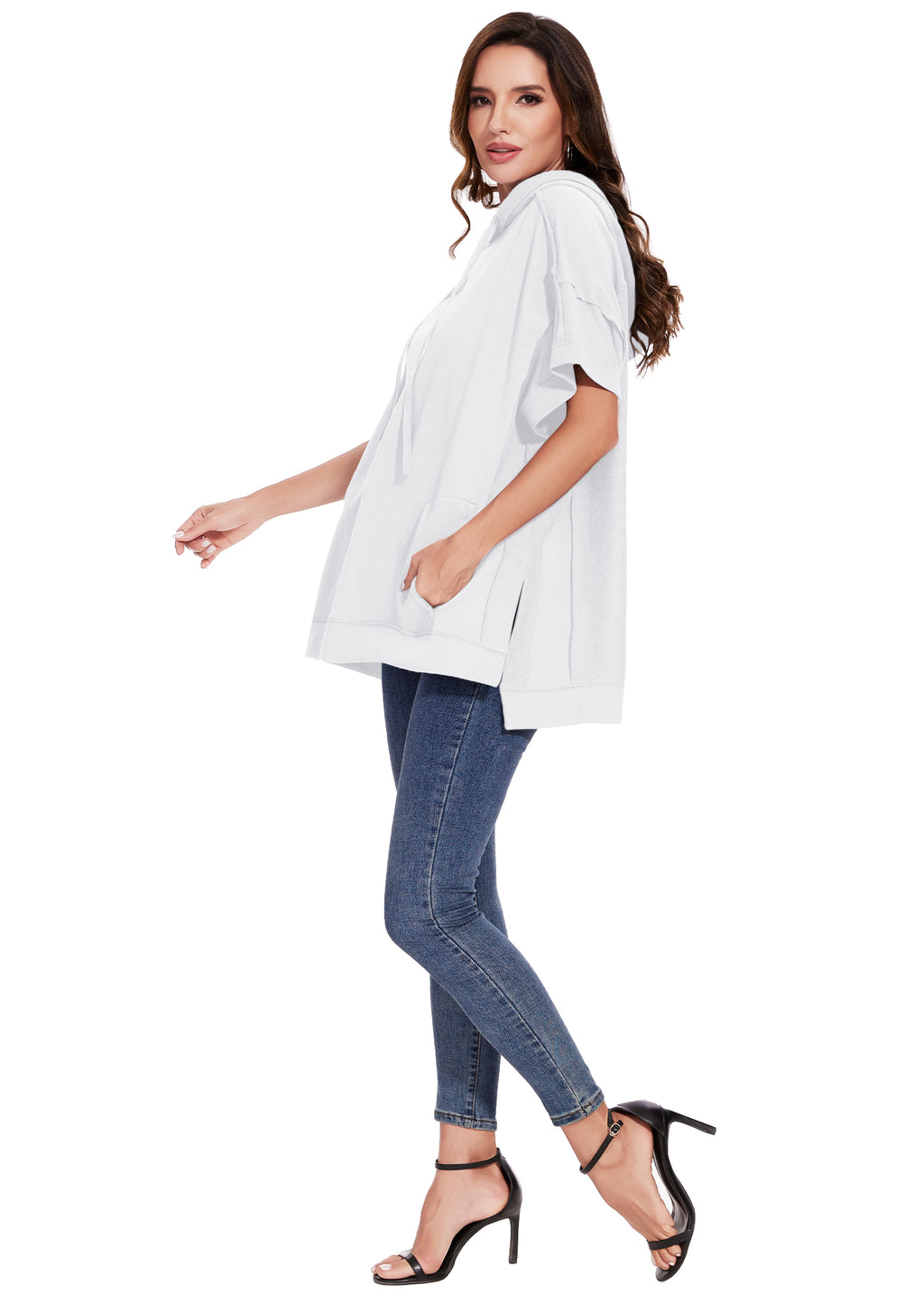 Sudadera con capucha de manga corta para novio