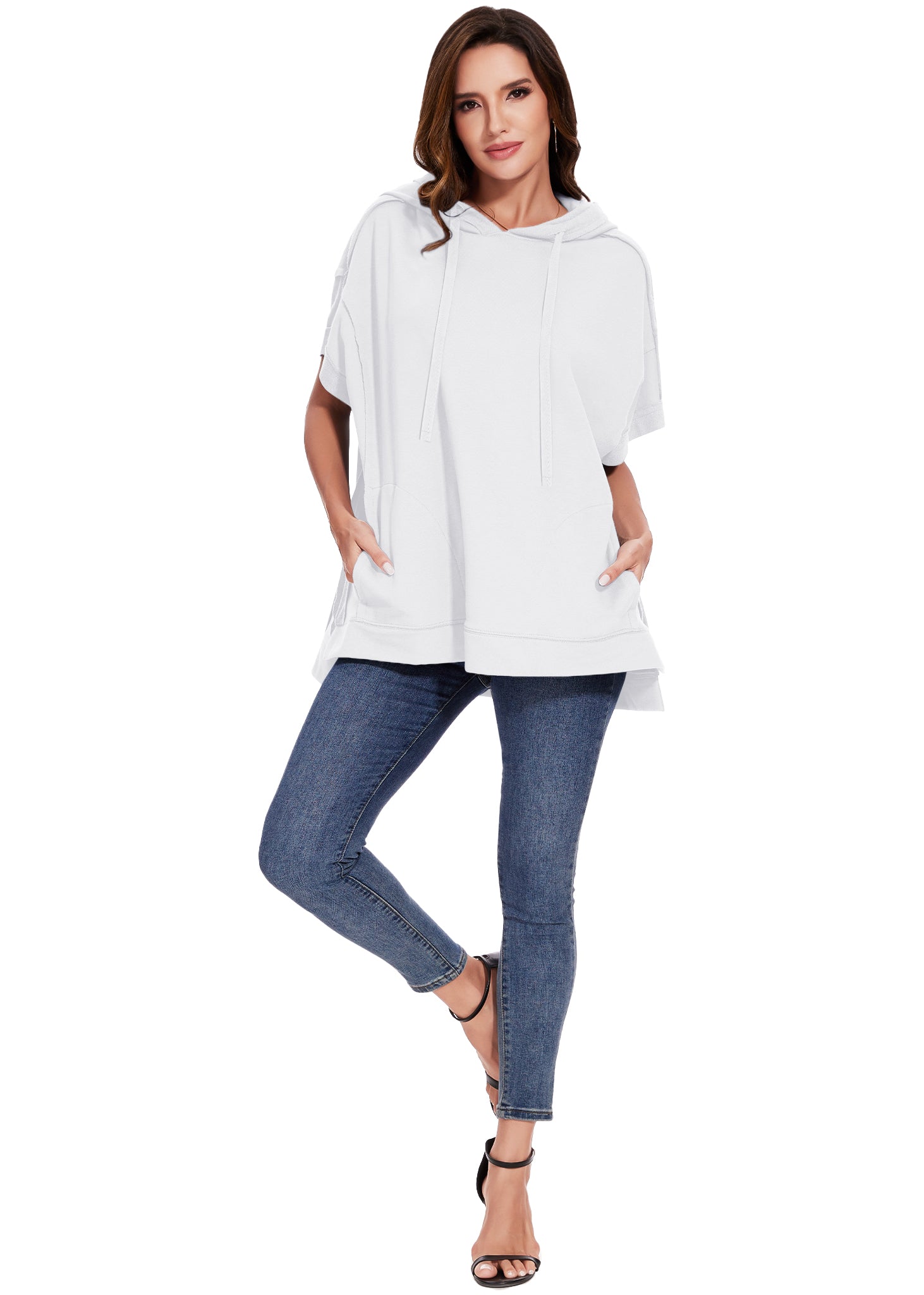 Sudadera con capucha de manga corta para novio