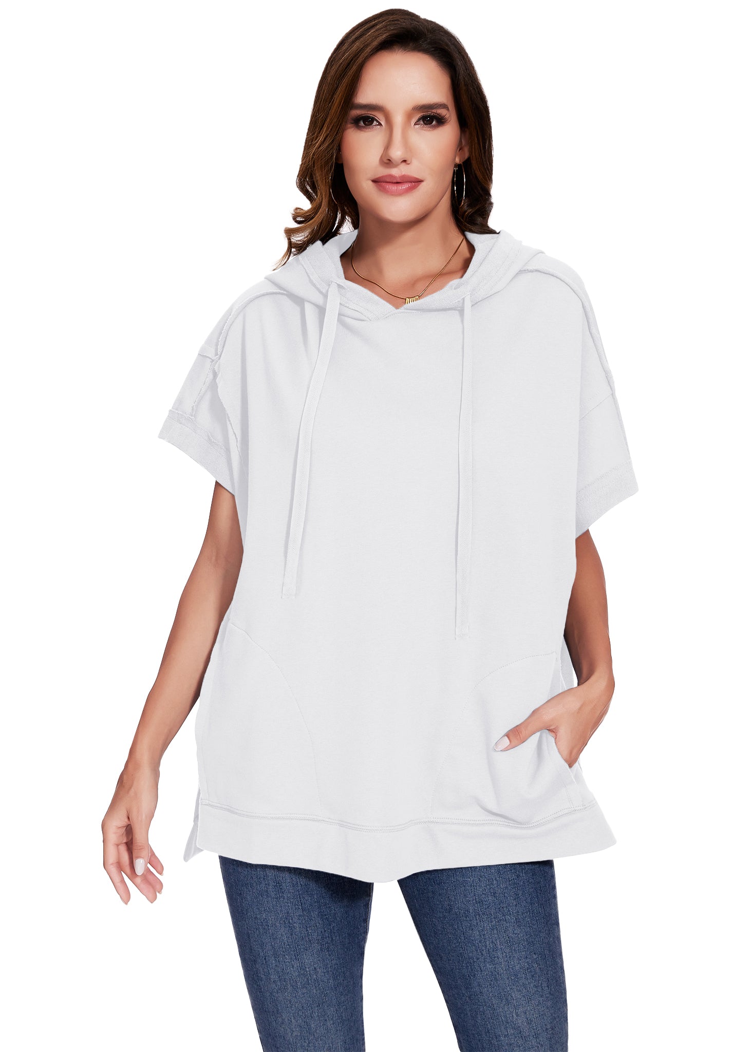 Sudadera con capucha de manga corta para novio