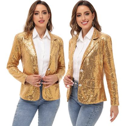 Chaqueta tipo blazer con lentejuelas brillantes