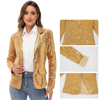 Chaqueta tipo blazer con lentejuelas brillantes