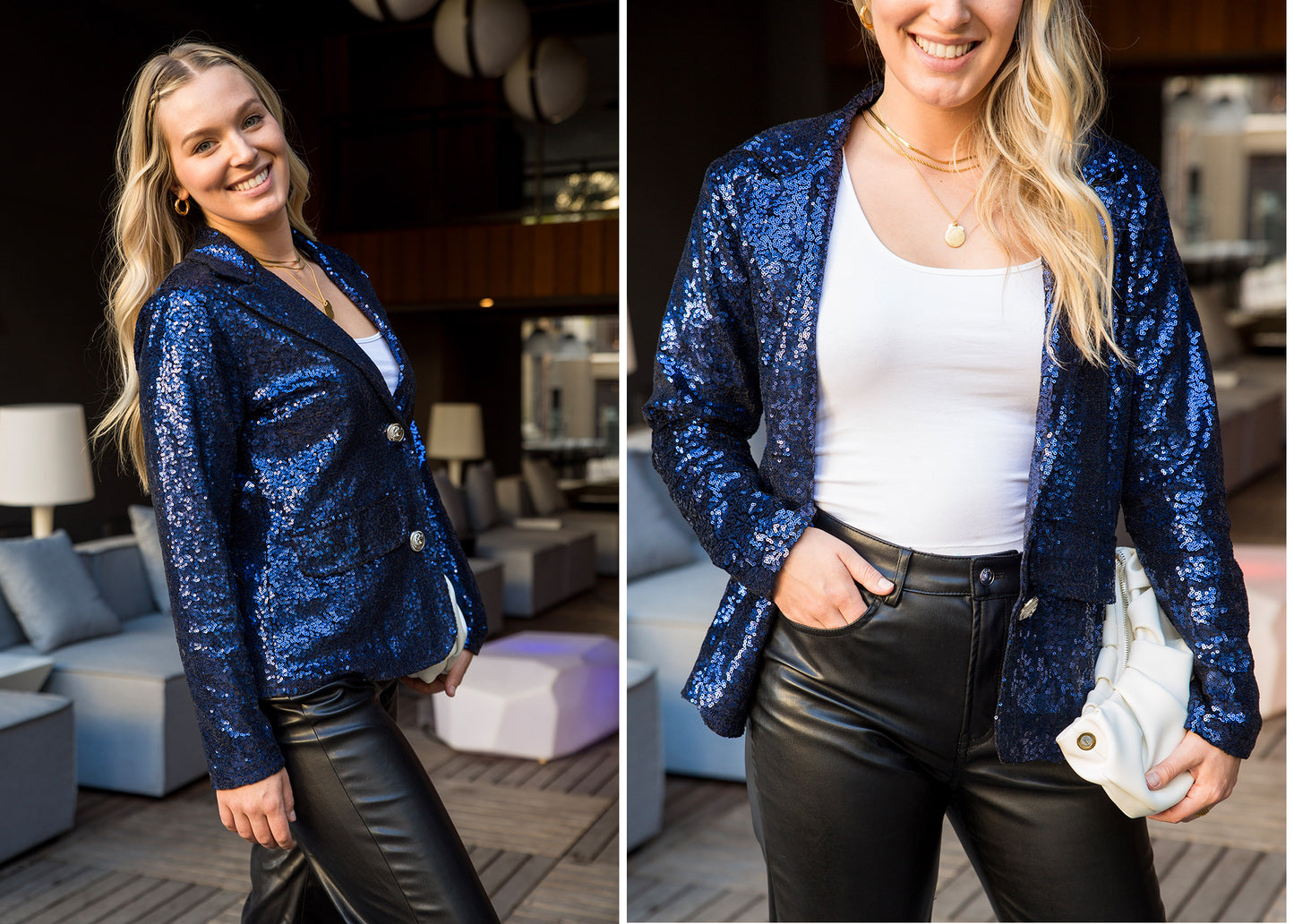 Chaqueta tipo blazer con lentejuelas brillantes