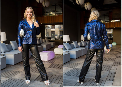 Chaqueta tipo blazer con lentejuelas brillantes