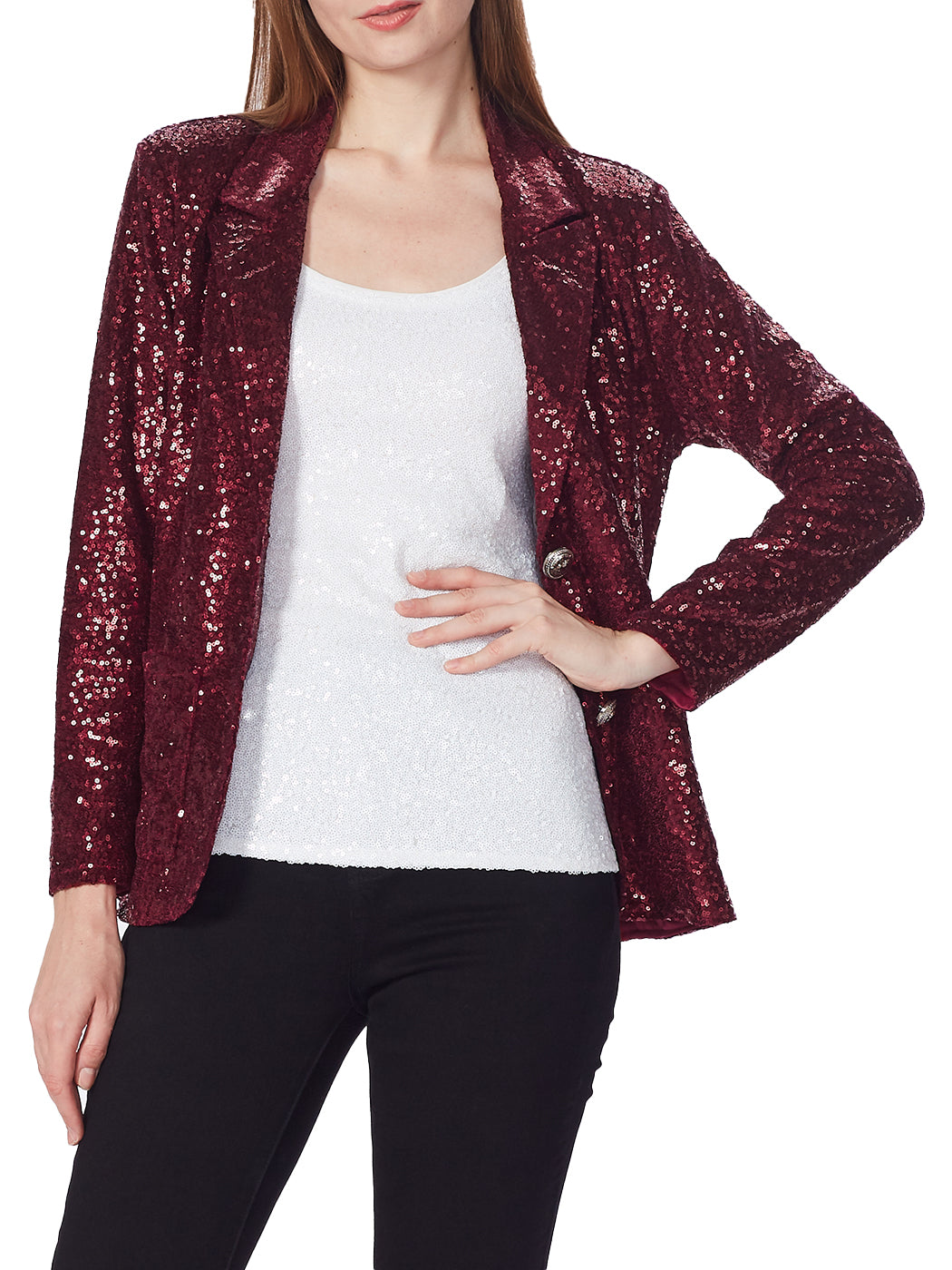 Chaqueta tipo blazer con lentejuelas brillantes