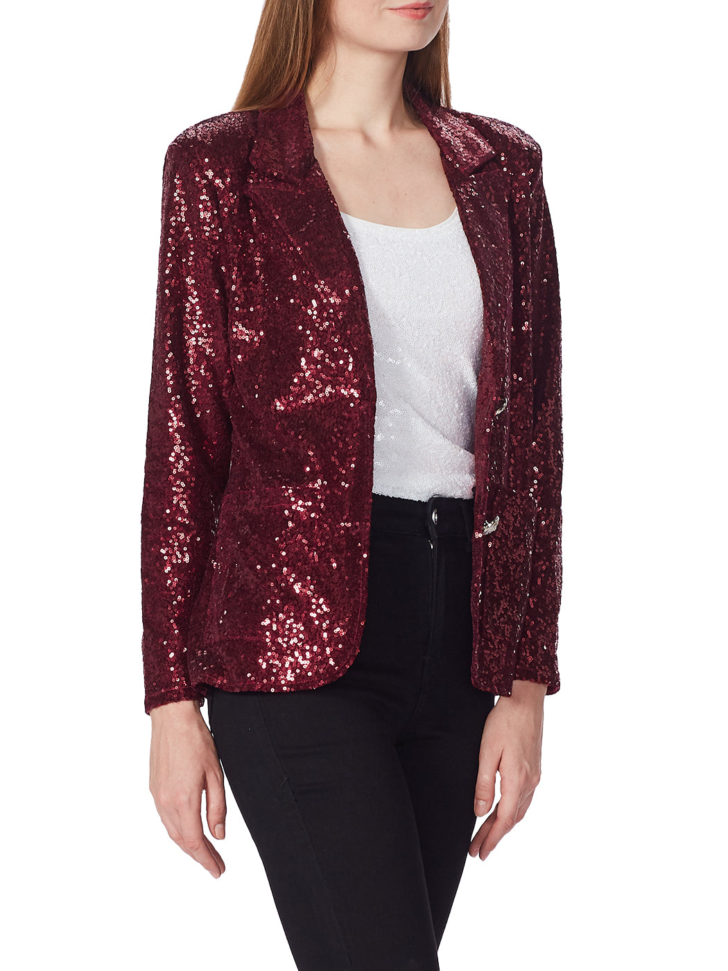 Chaqueta tipo blazer con lentejuelas brillantes
