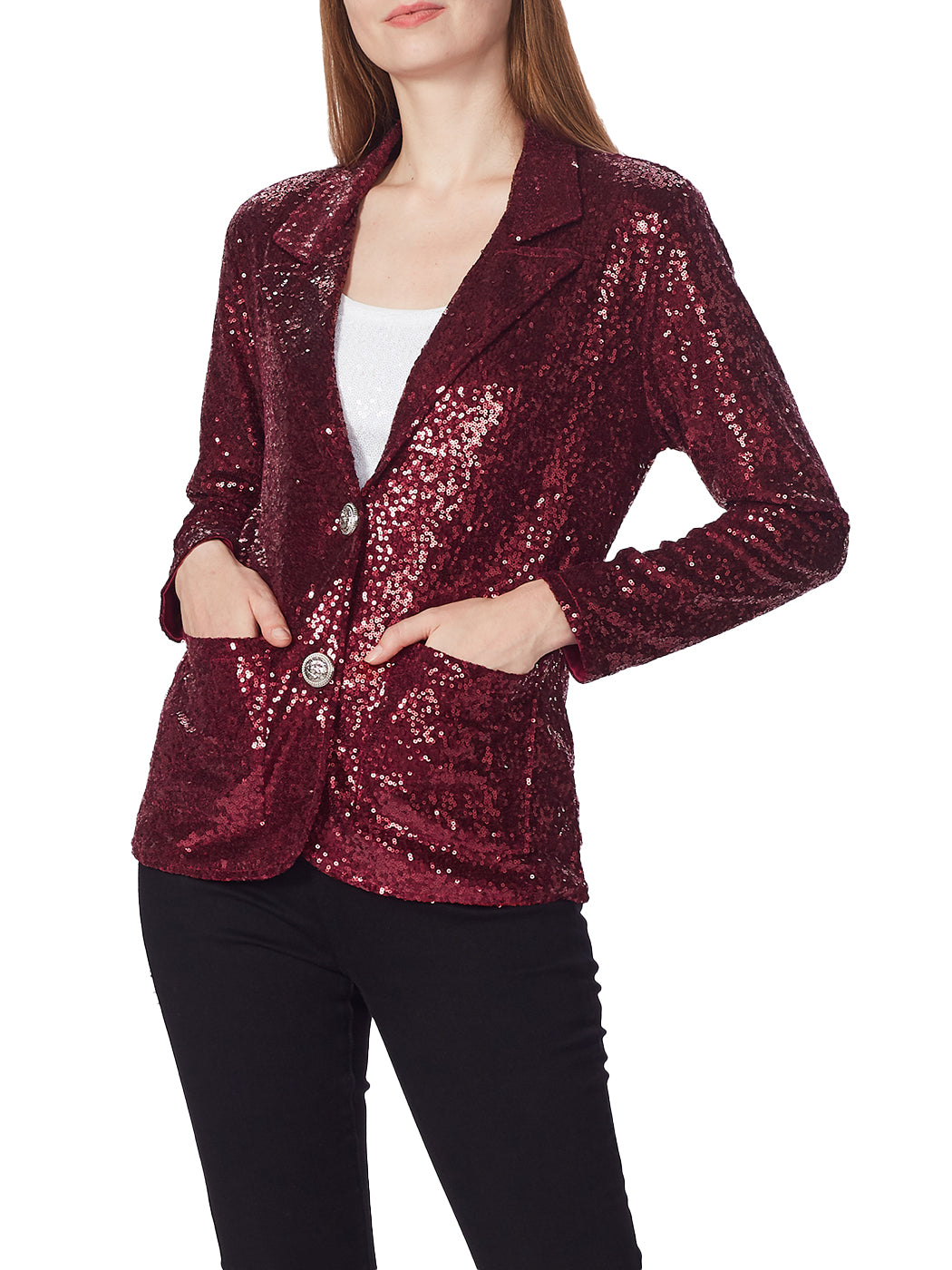 Chaqueta tipo blazer con lentejuelas brillantes