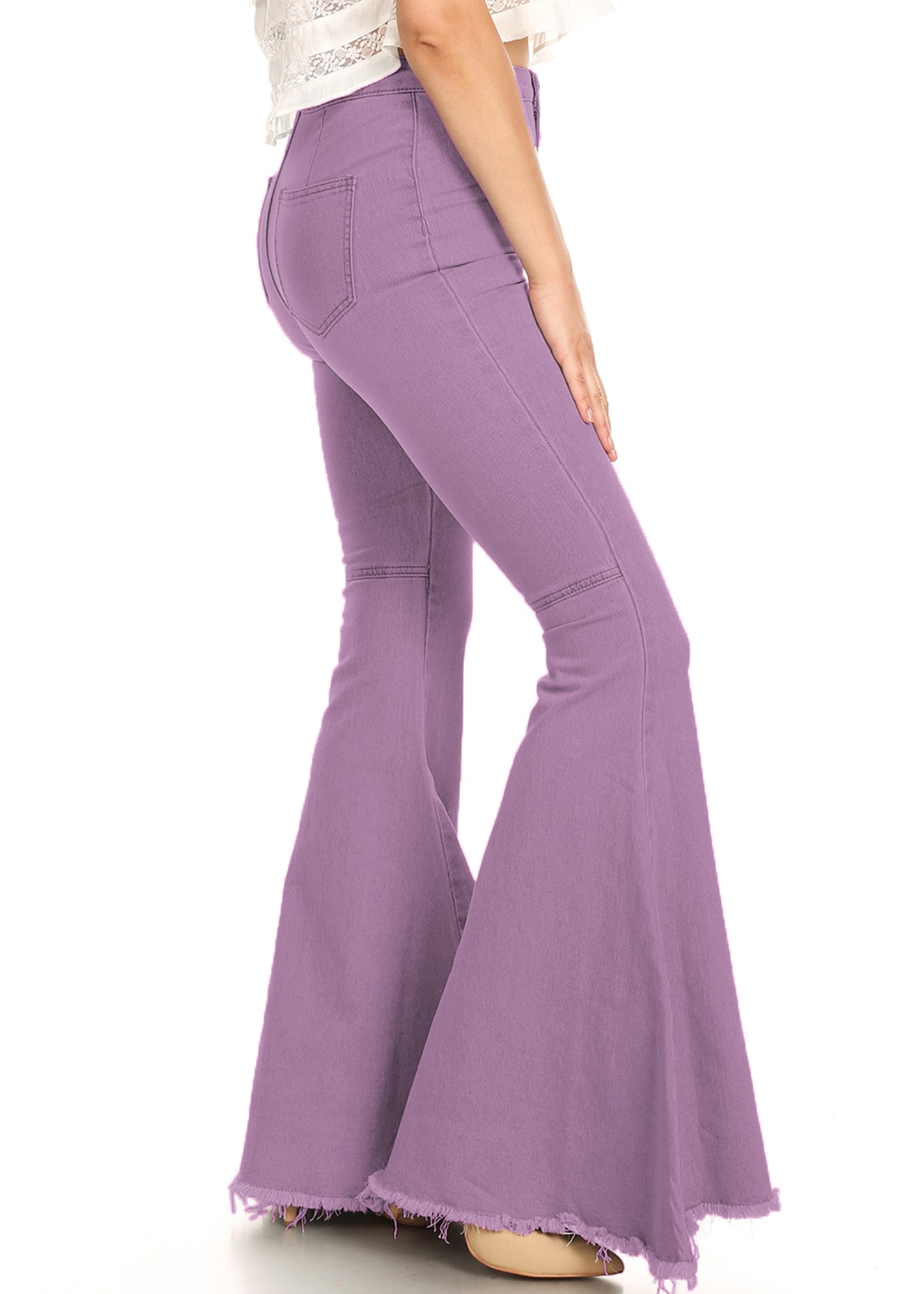 Pantalones vaqueros de cintura alta con campana