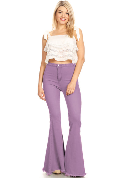 Pantalones vaqueros de cintura alta con campana