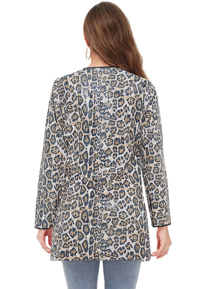 Chaqueta de cóctel con lentejuelas y parte delantera abierta