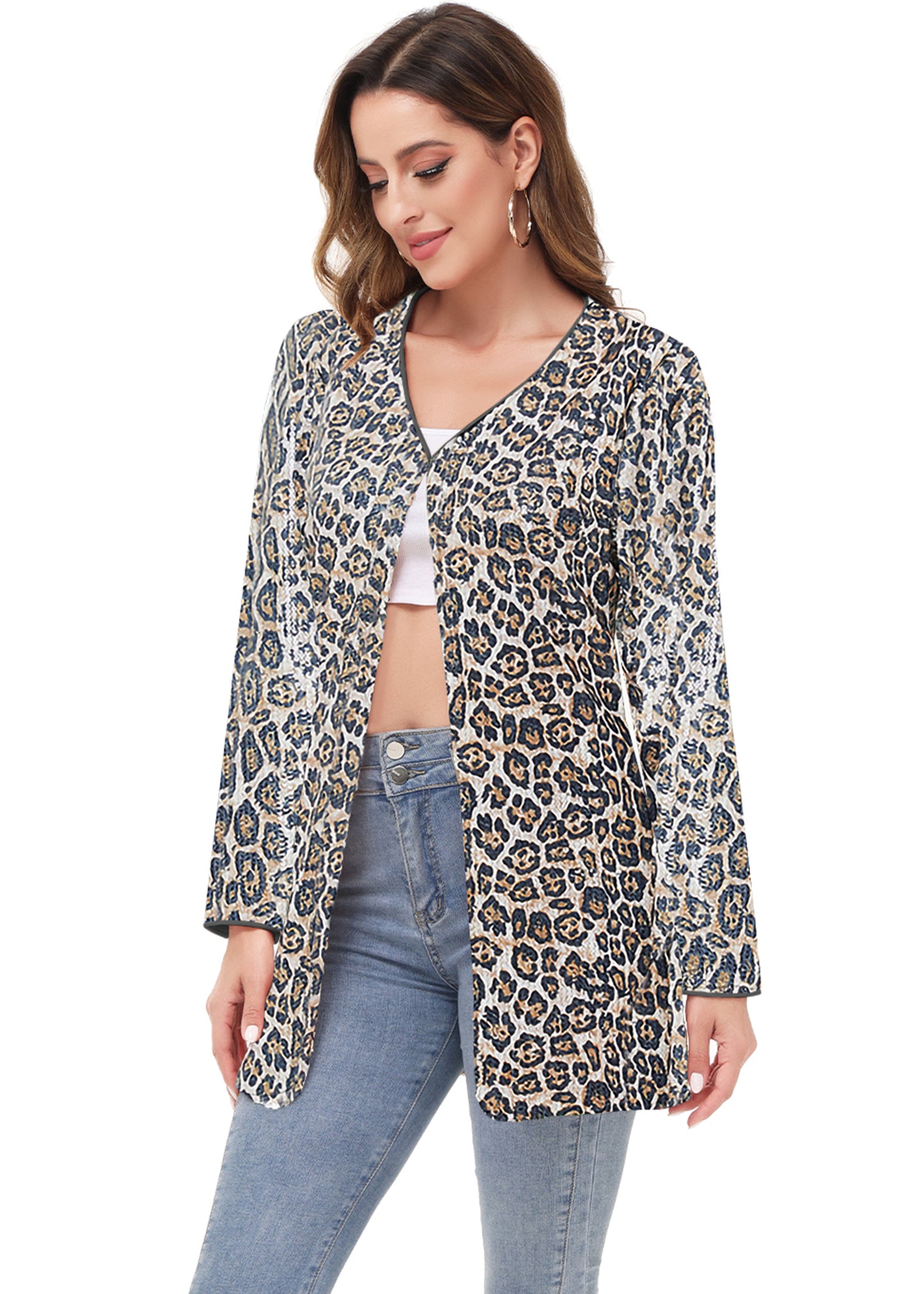 Chaqueta de cóctel con lentejuelas y parte delantera abierta