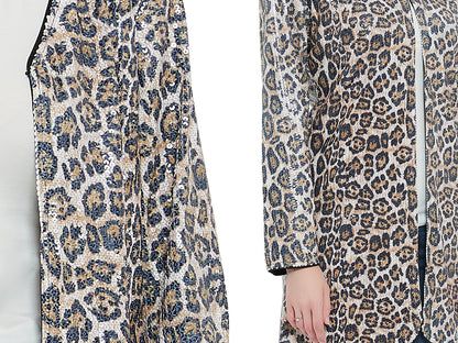 Chaqueta de cóctel con lentejuelas y parte delantera abierta