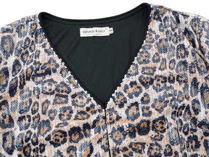 Chaqueta de cóctel con lentejuelas y parte delantera abierta