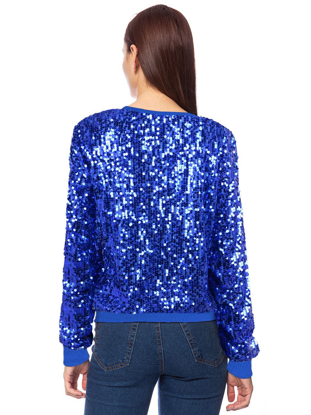 Sudadera con capucha y mangas largas con lentejuelas brillantes 