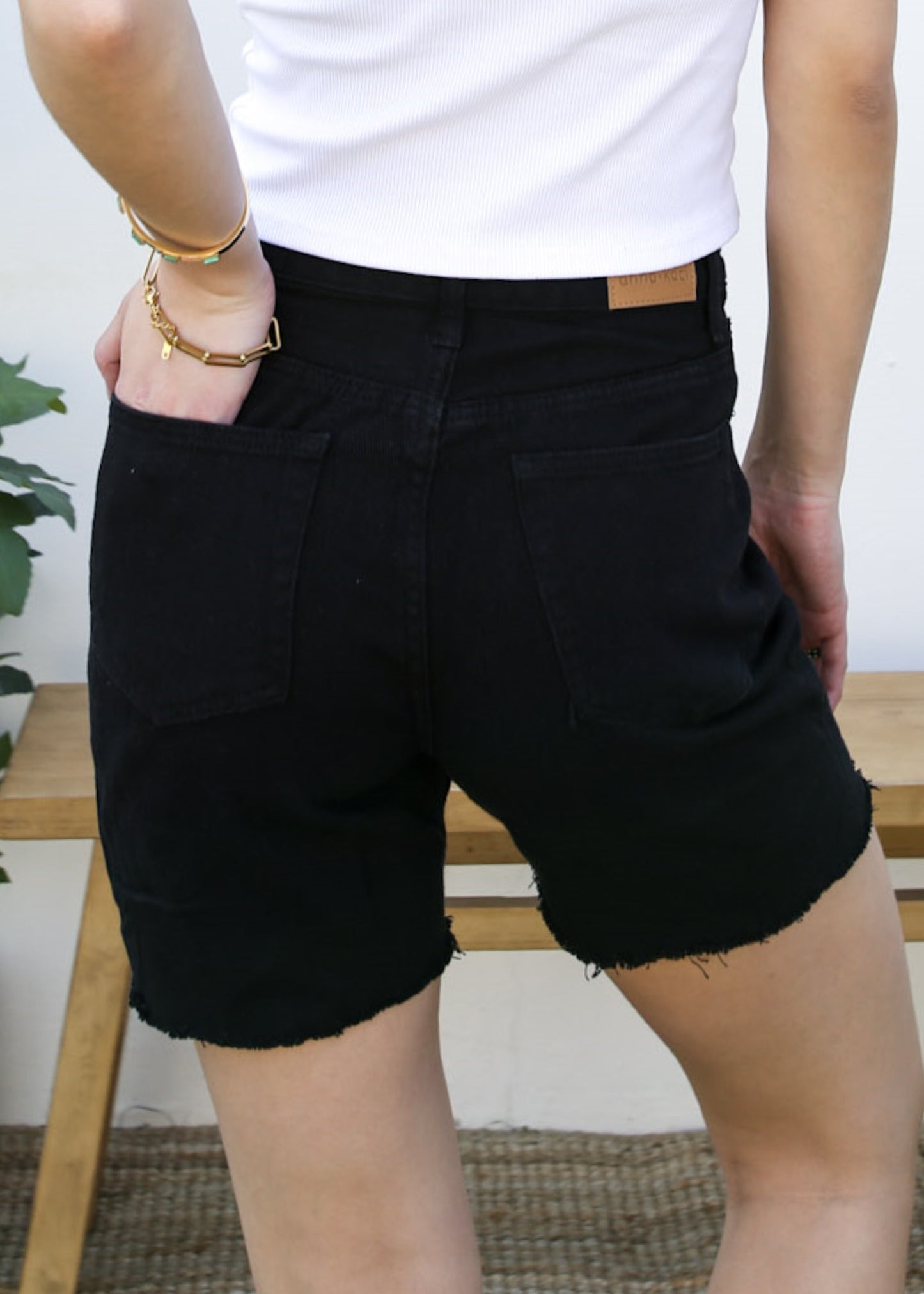 High Waisted Bermuda Denim Shorts