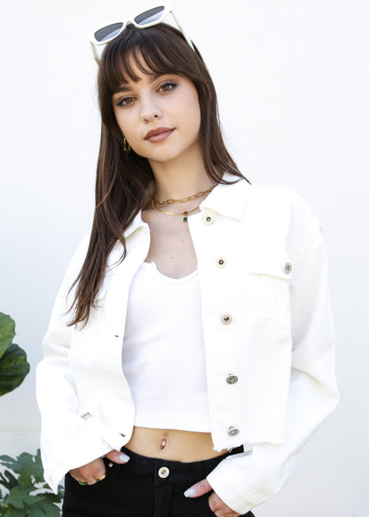 Cropped Premium Denim Jacket