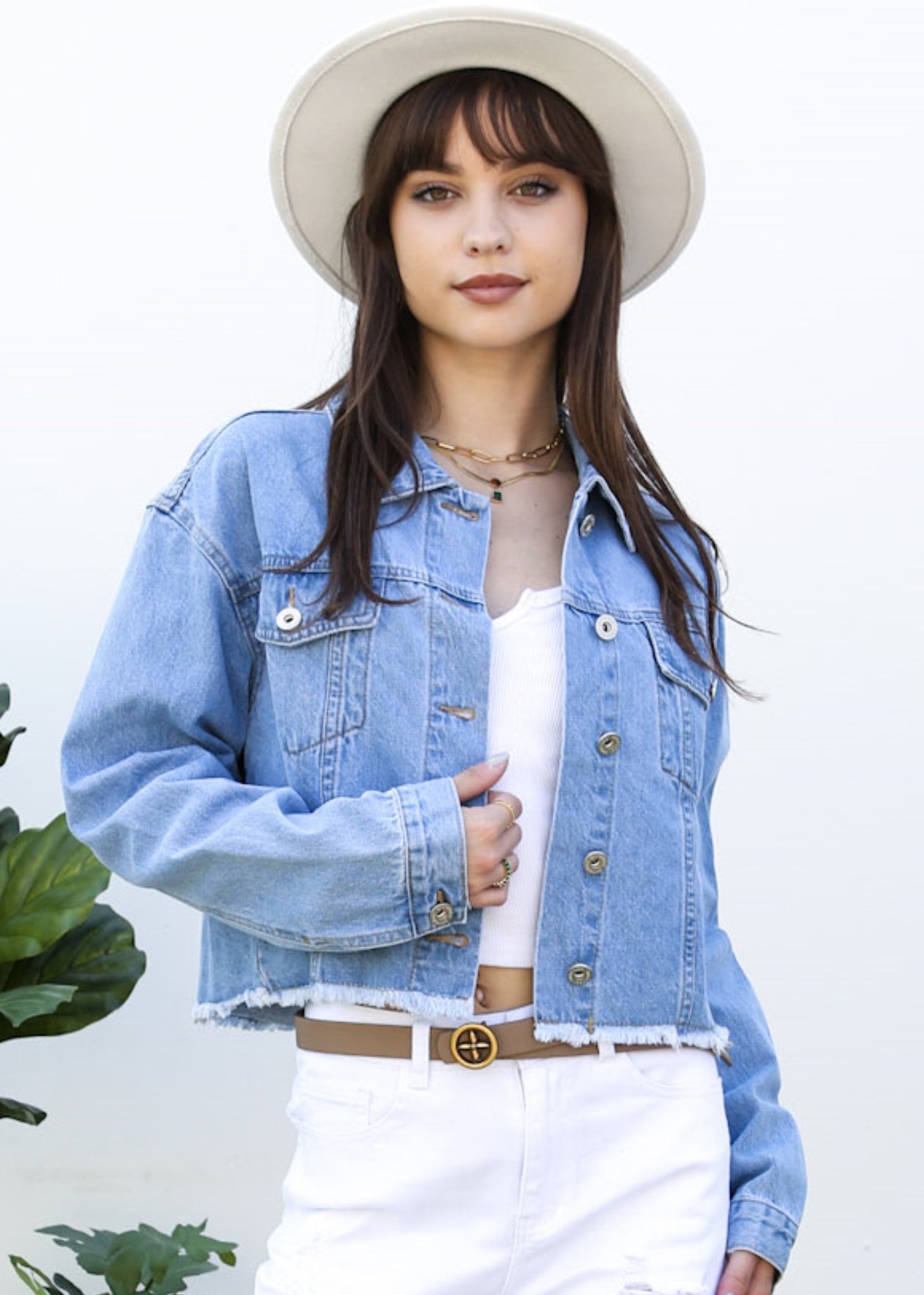 Chaqueta vaquera premium recortada