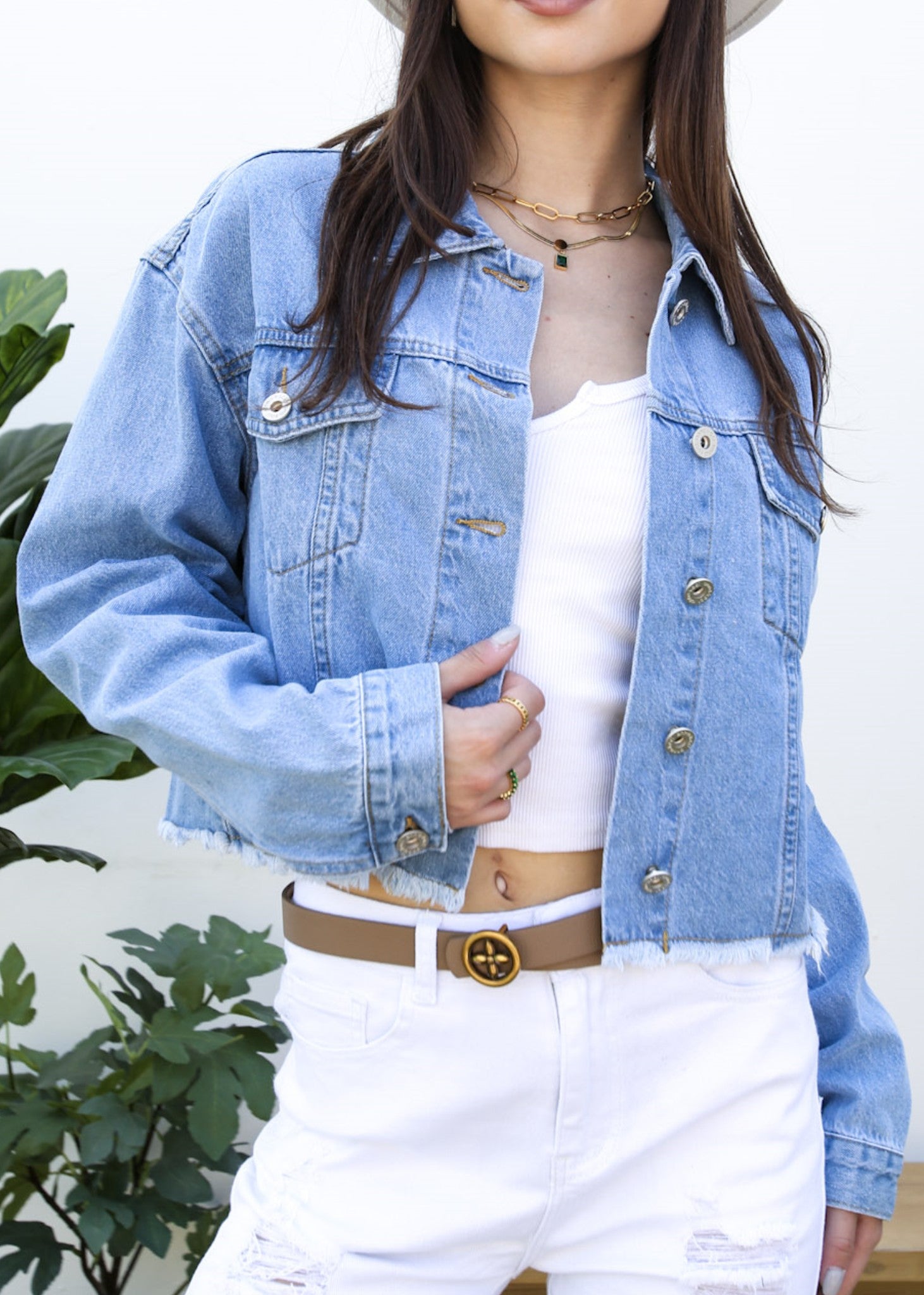 Chaqueta vaquera premium recortada