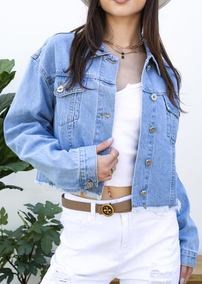 Cropped Premium Denim Jacket