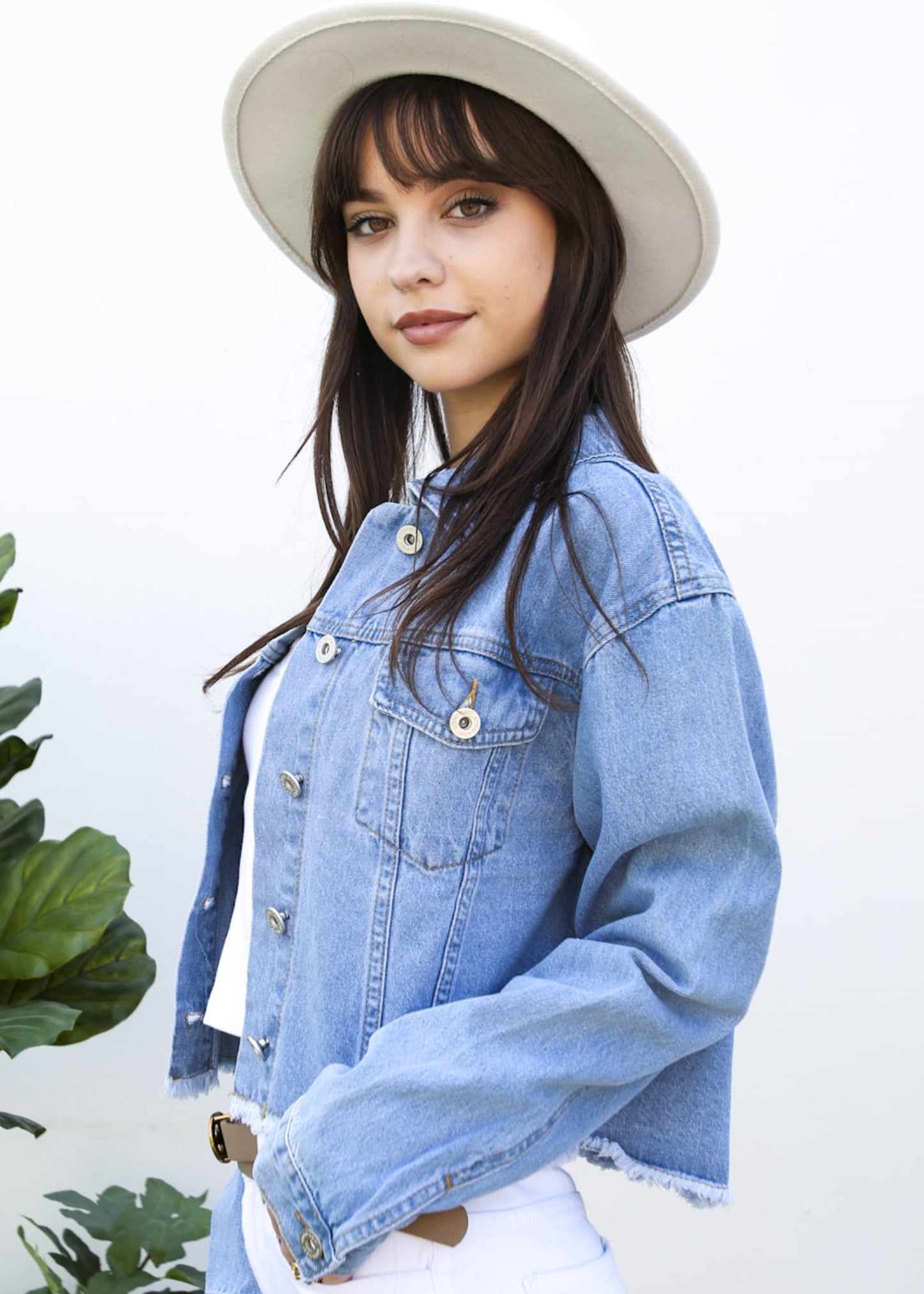 Cropped Premium Denim Jacket