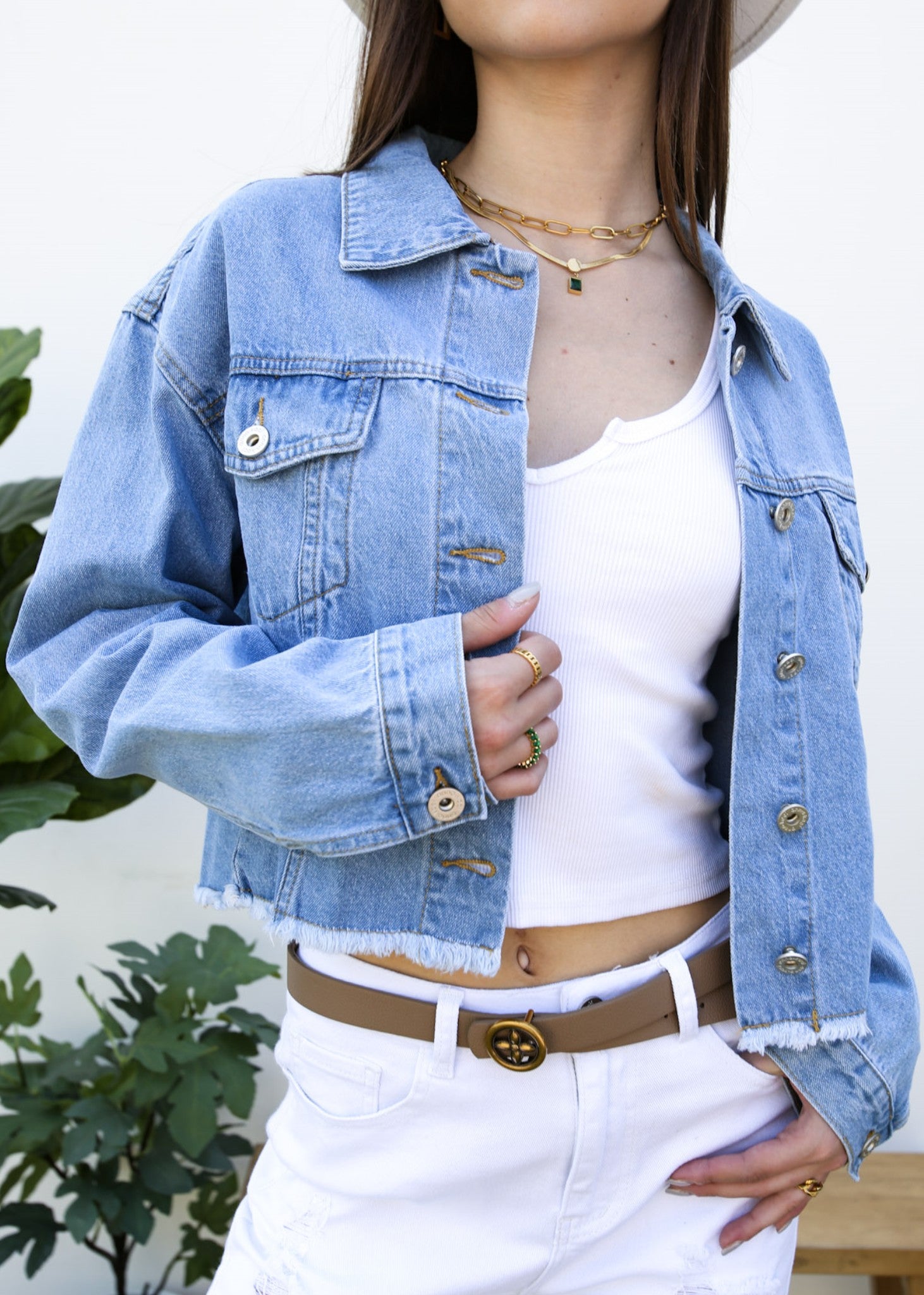 Chaqueta vaquera premium recortada