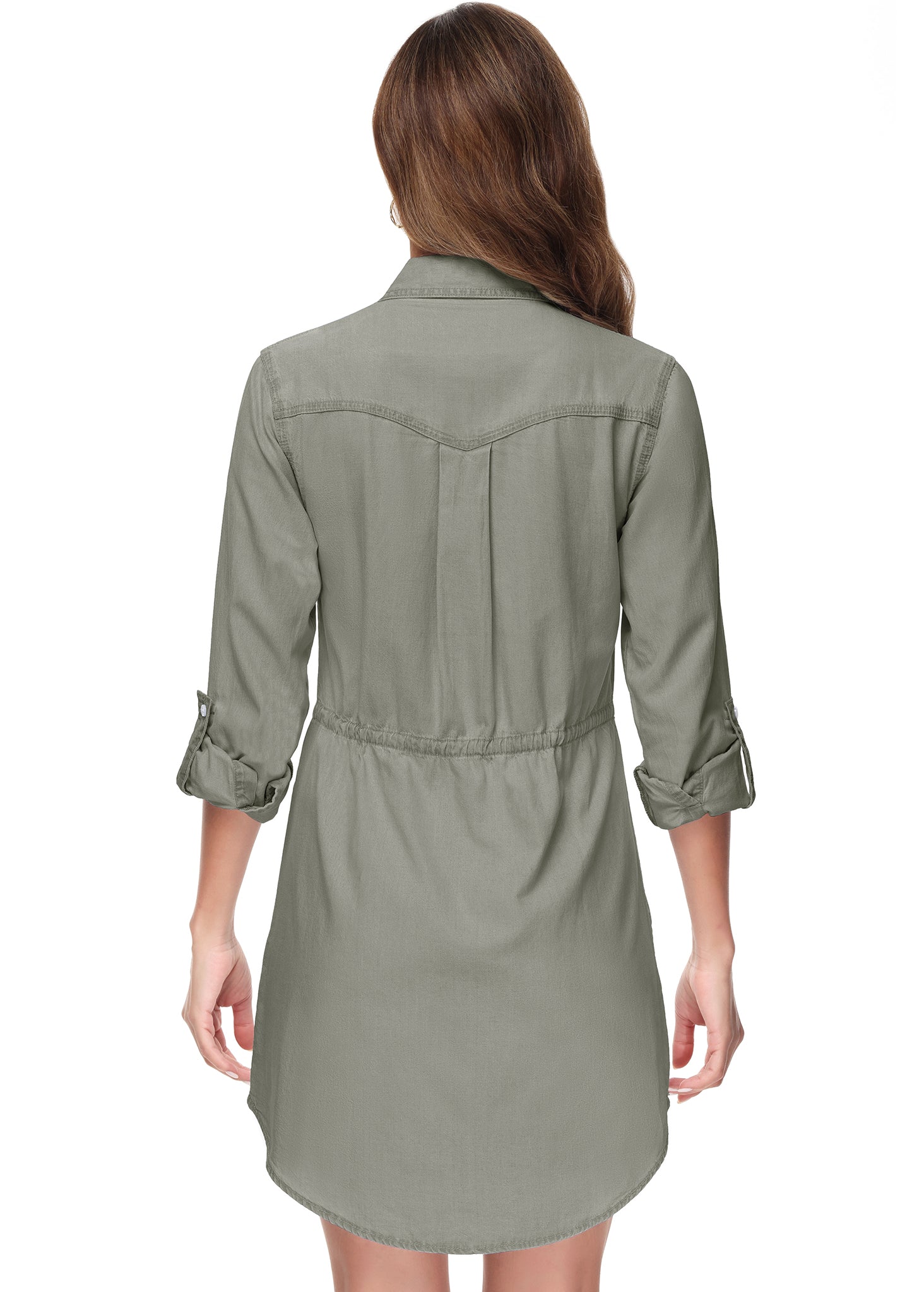 Denim Long-Sleeve Jean Shirt Dress - Anna-Kaci Denim Long-Sleeve Jean Shirt Dress - Anna-Kaci