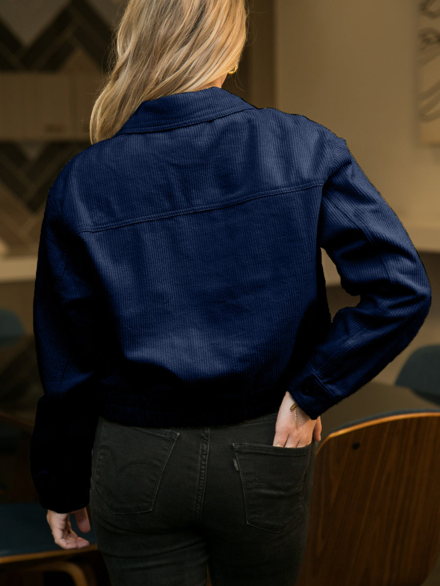 Chaqueta de pana con cuello abotonado
