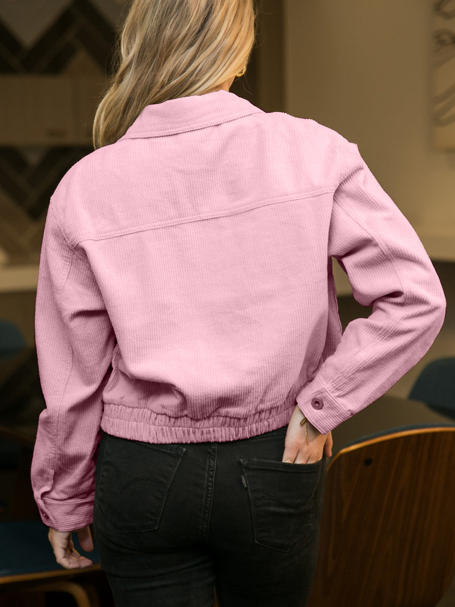 Chaqueta de pana con cuello abotonado