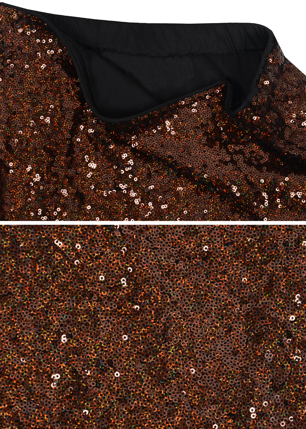 Falda midi de cóctel con lentejuelas brillantes 