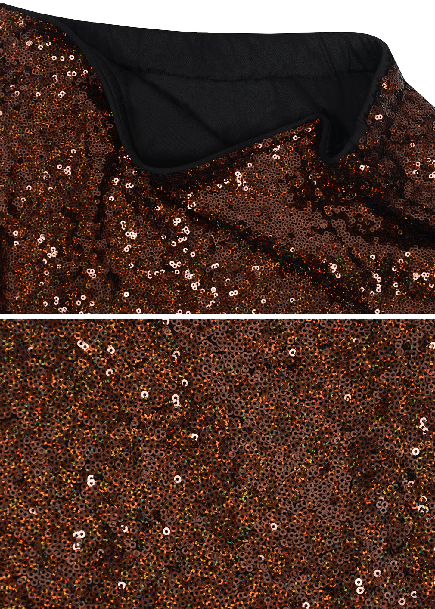 Falda midi de cóctel con lentejuelas brillantes 