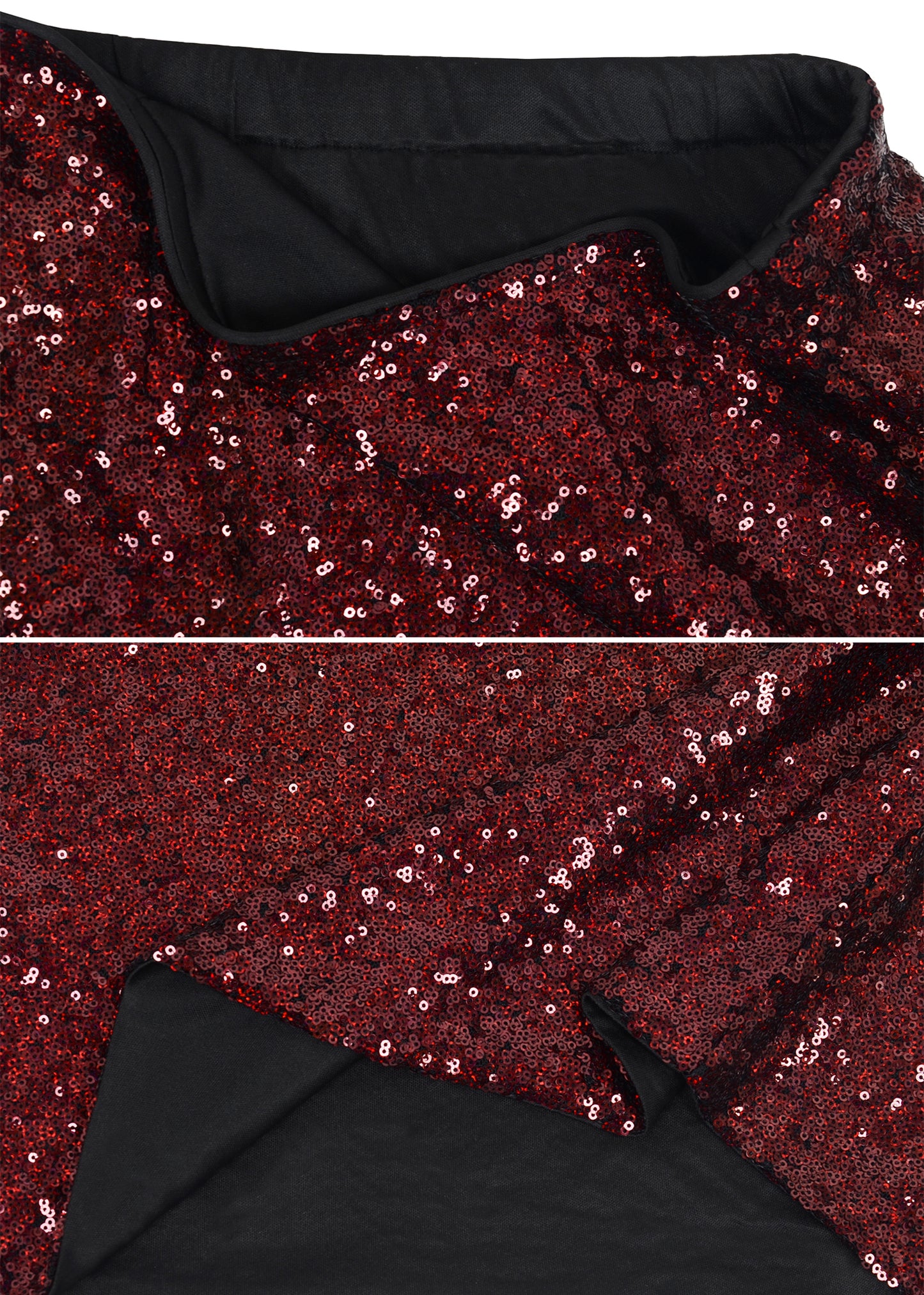 Falda midi de cóctel con lentejuelas brillantes 